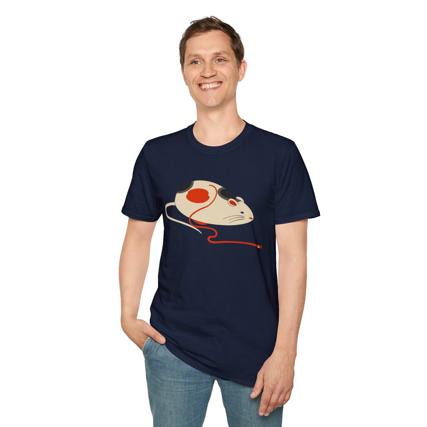 Japanese "Nezumi" Mouse T-Shirt — Cute Calico Mouse Graphic Tee