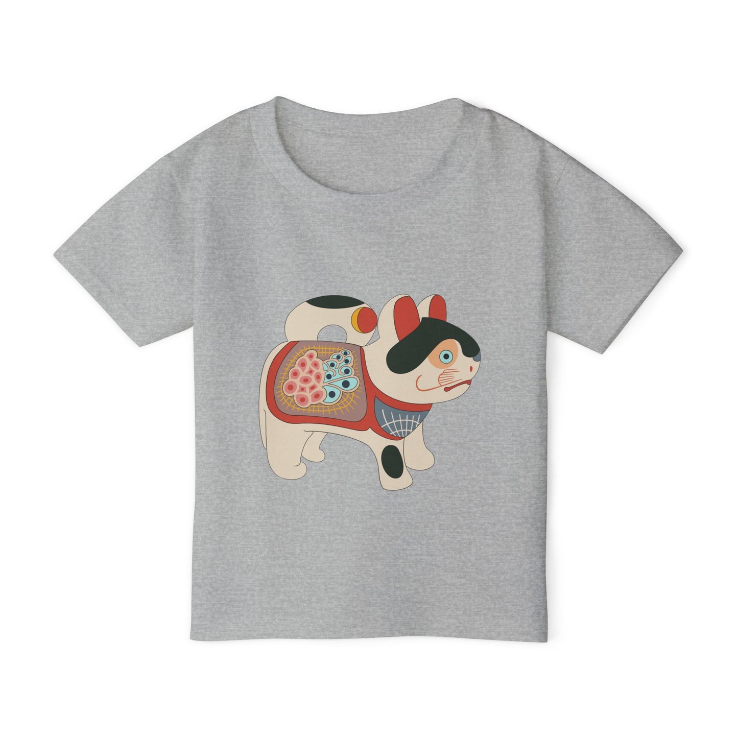 Lucky Inu Hariko illustration by Kawasaki Kyosen Toddler Tshirt — Japanese Lucky Cat Tee