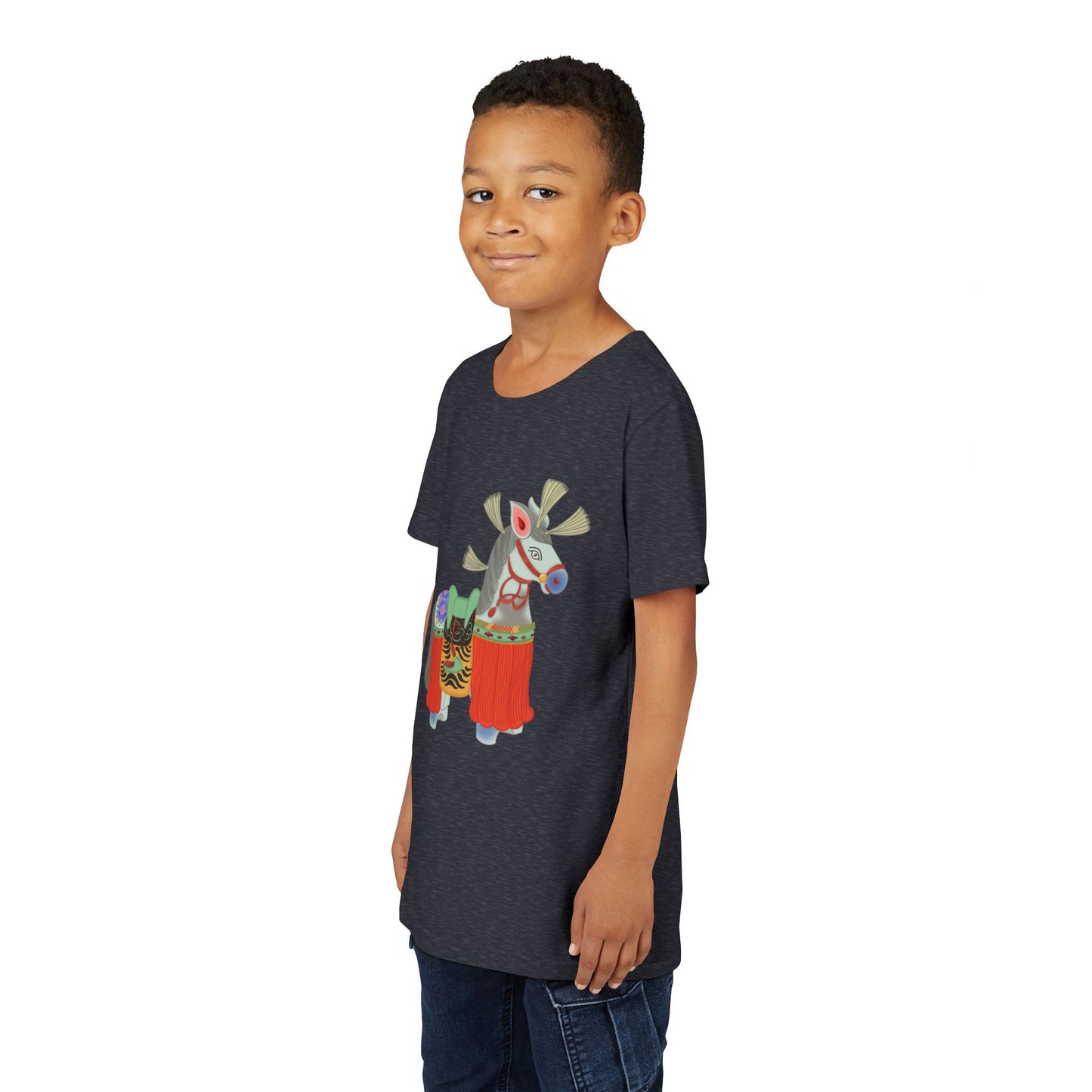 Japanese Folk Toy Horse Youth T-Shirt — Vintage Japanese Design