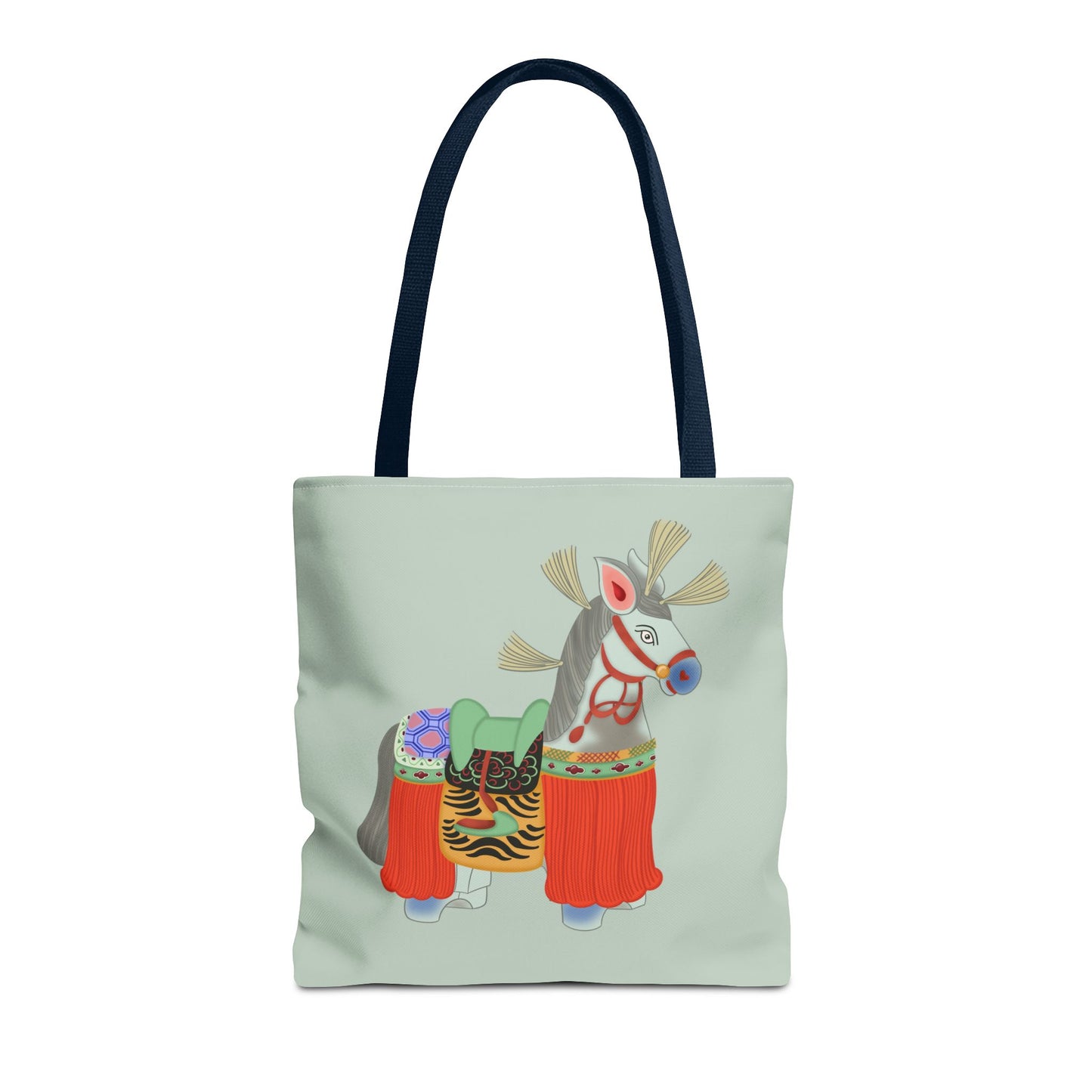 Japanese Folk Toy Horse Tote Bag — Colorful Ethnic Pattern AOP Shopper