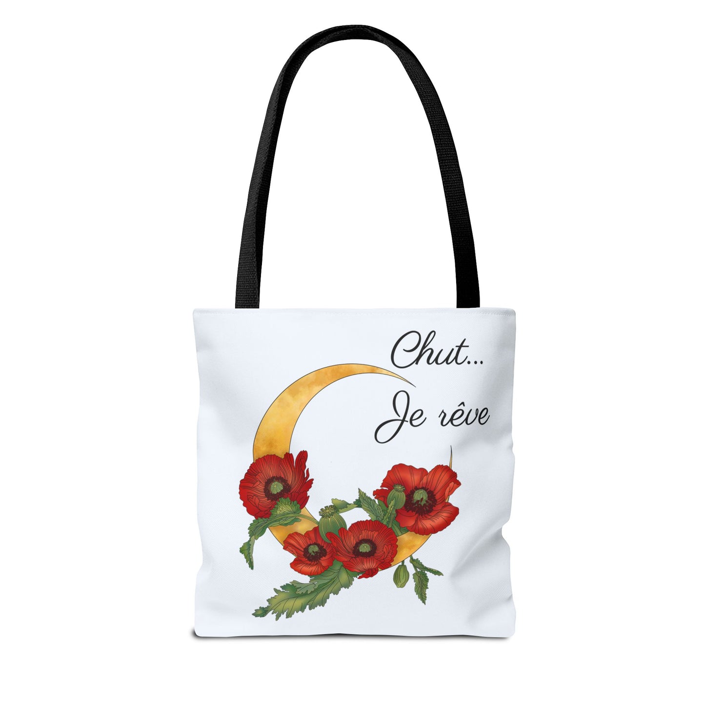 Tote Bag — "Chut... Je rêve" French Script Reversible Tote