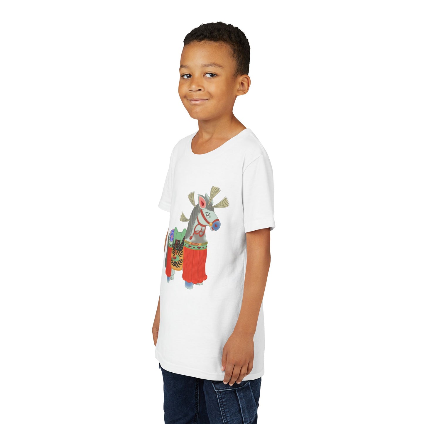 Japanese Folk Toy Horse Youth T-Shirt — Vintage Japanese Design