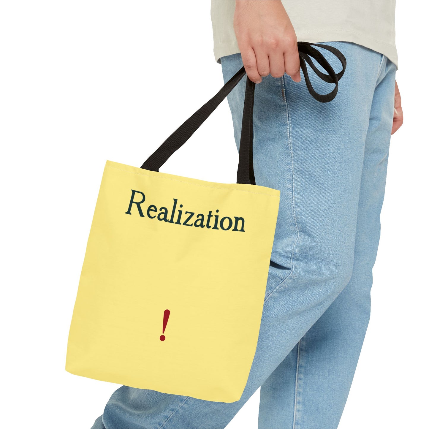 Realization Exclamation Tote Bag — Yellow AOP Everyday Carry