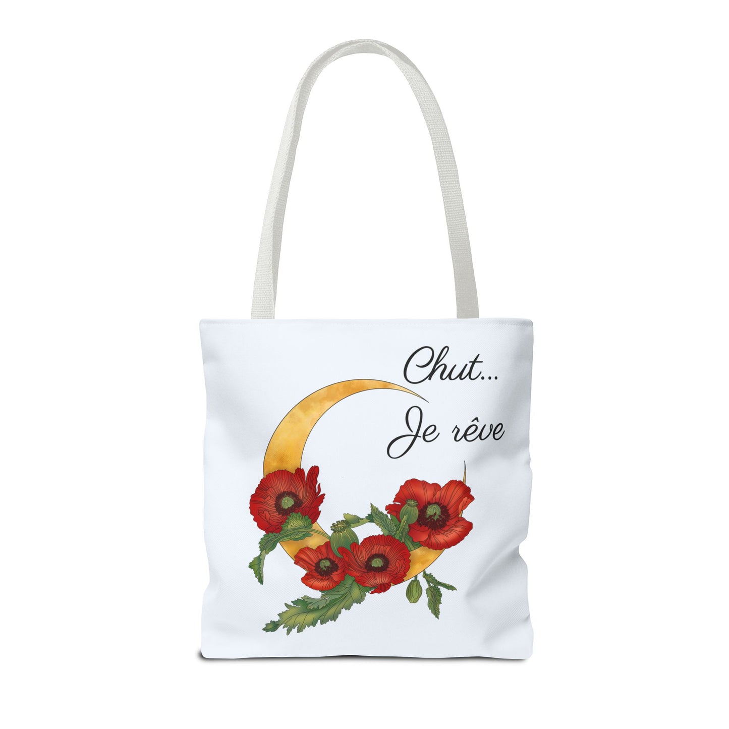 Tote Bag — "Chut... Je rêve" French Script Reversible Tote