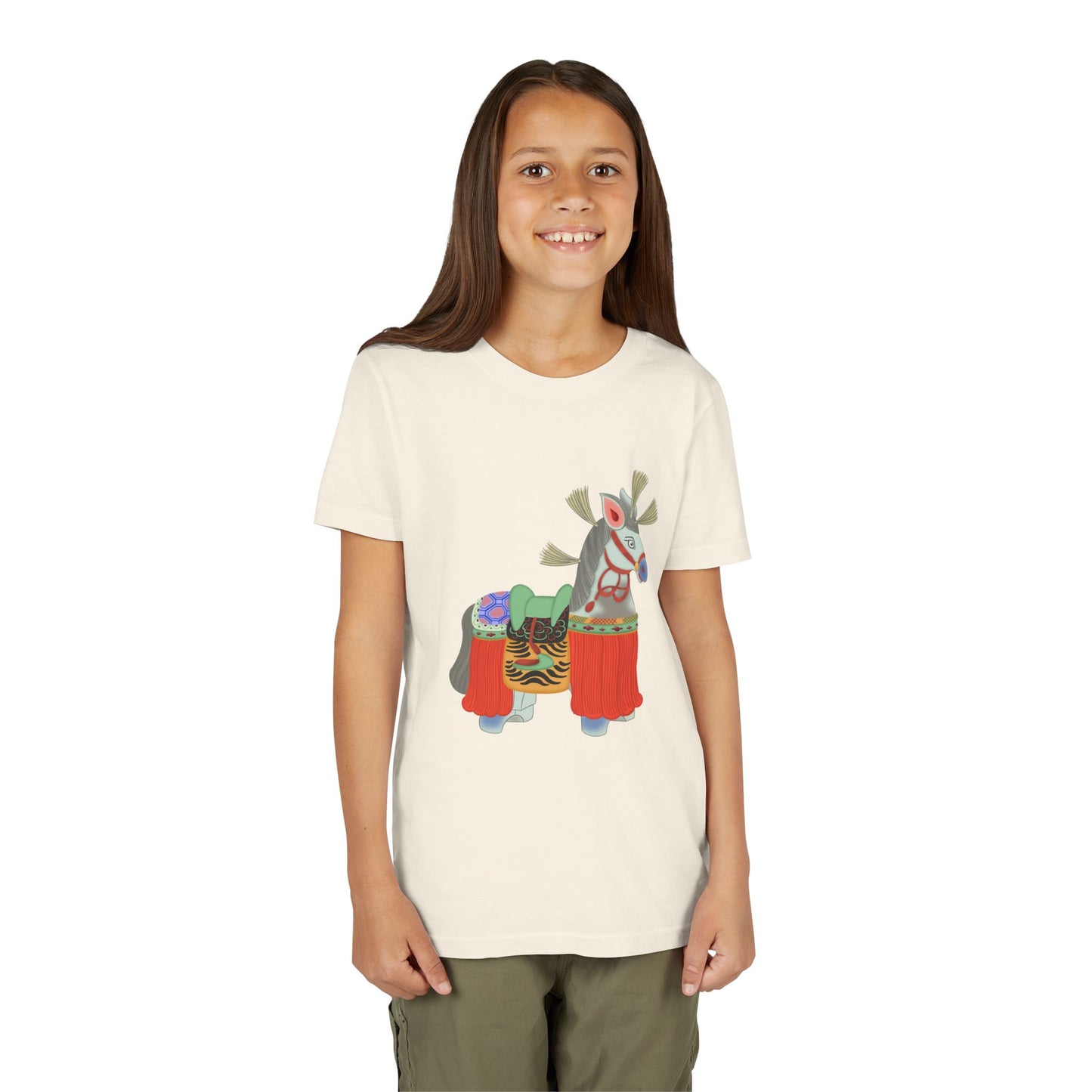 Japanese Folk Toy Horse Youth T-Shirt — Vintage Japanese Design