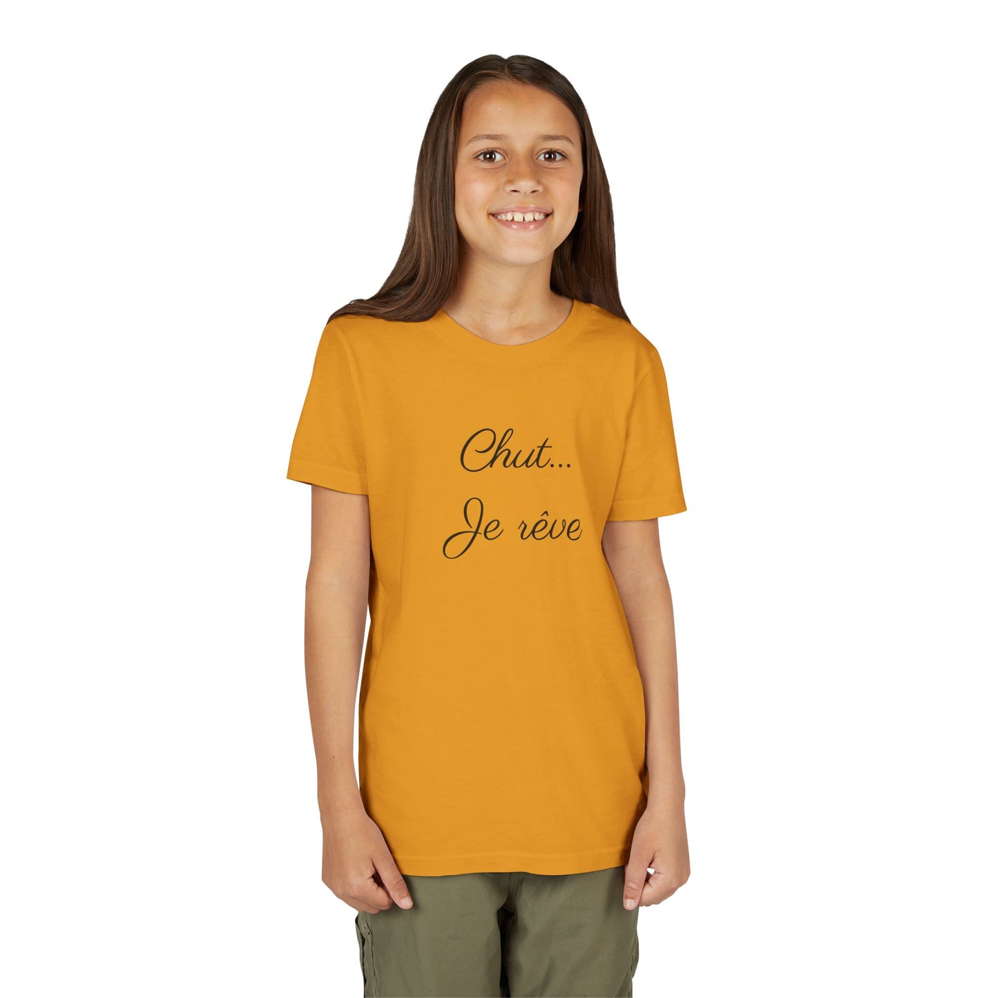 Youth Tee — "Chut... Je rêve" French Script Kids Shirt