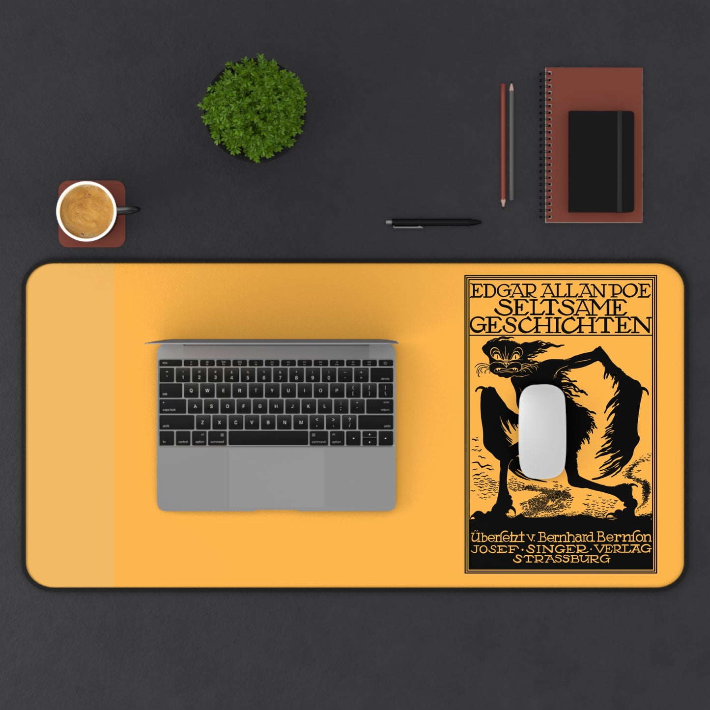 Edgar Allan Poe Vintage Book Cover Desk Mat