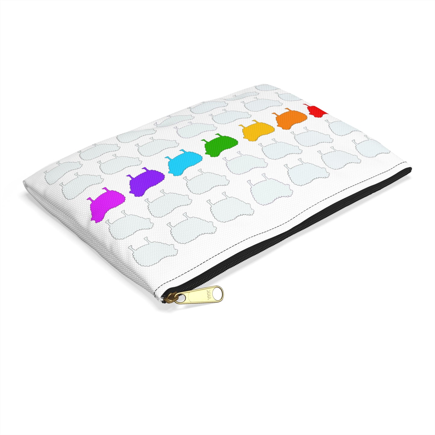 Rainbow Sheep Accessory Pouch, Fun Makeup Bag, Colorful Cosmetic Organizer, Gift for Animal Lovers, Cute Small Purse