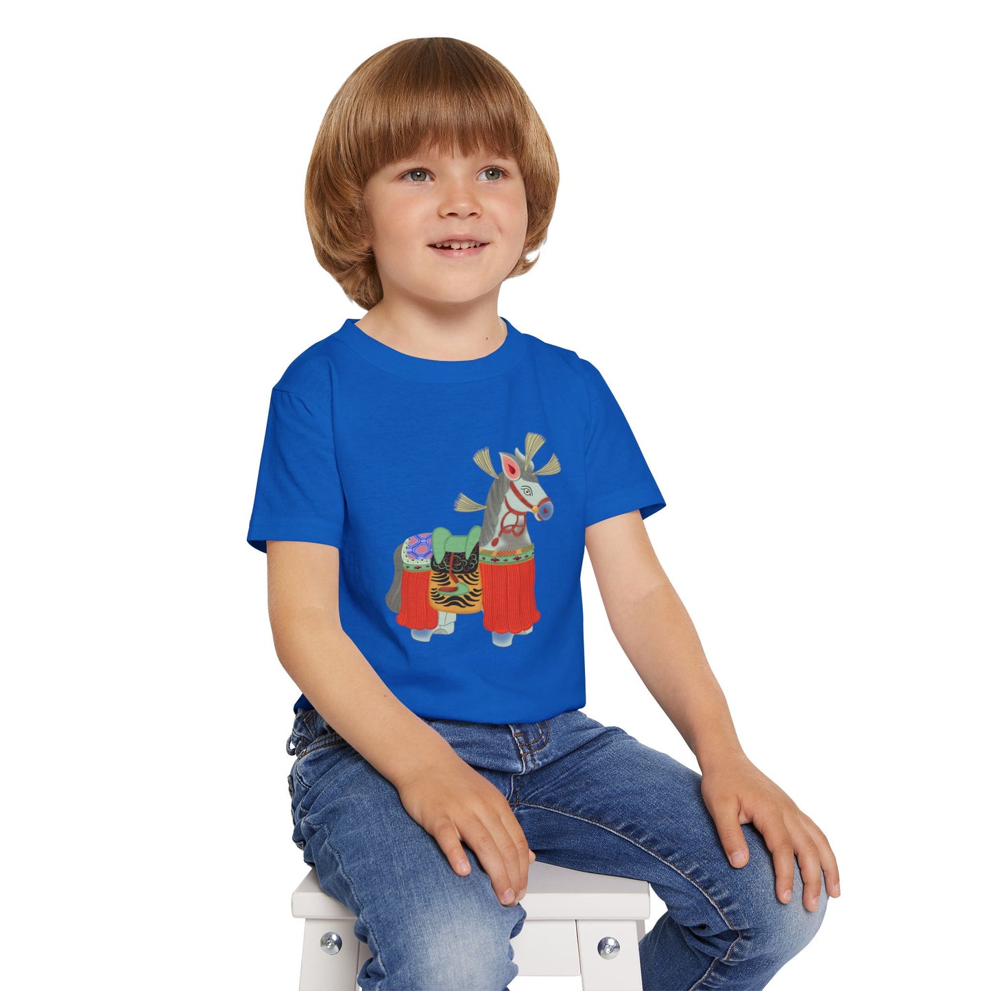Colorful Folk Horse Toddler T-Shirt — Cute Traditional Piñata-Inspired Print