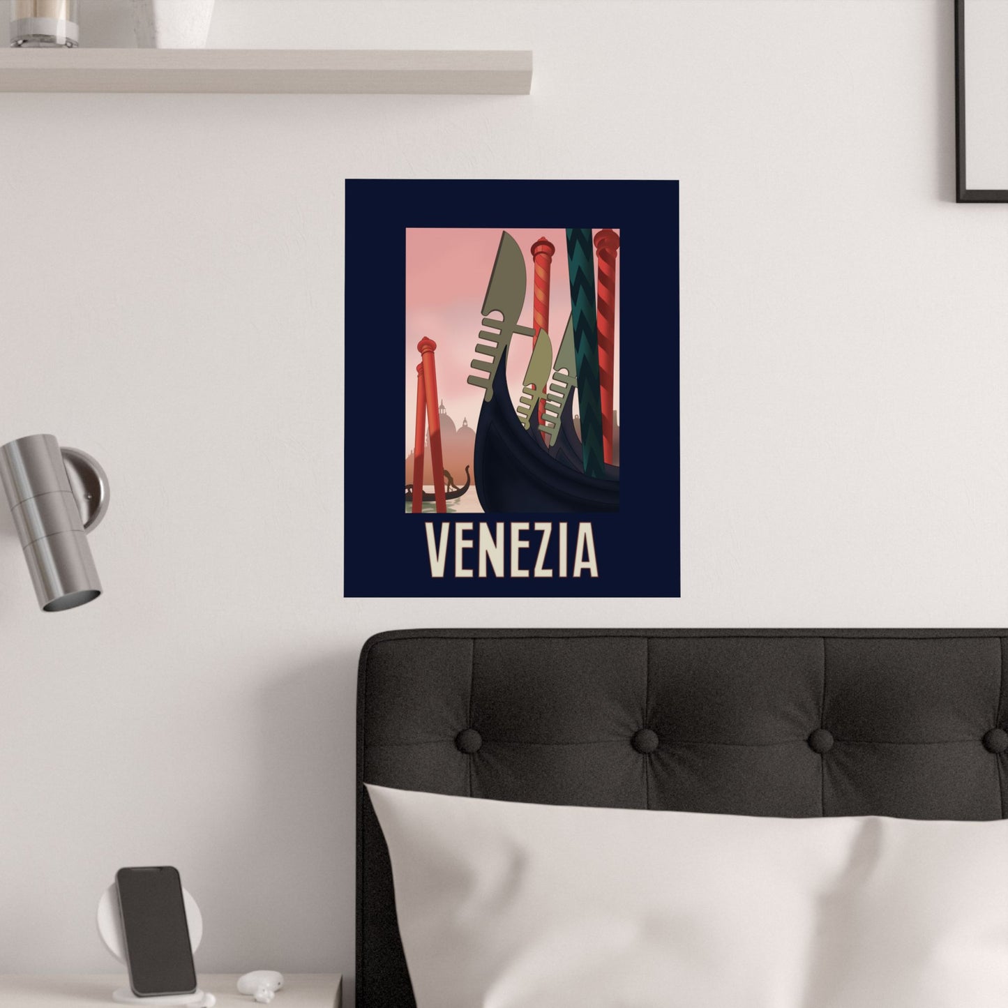 Vintage Travel Destination Venezia Satin Poster