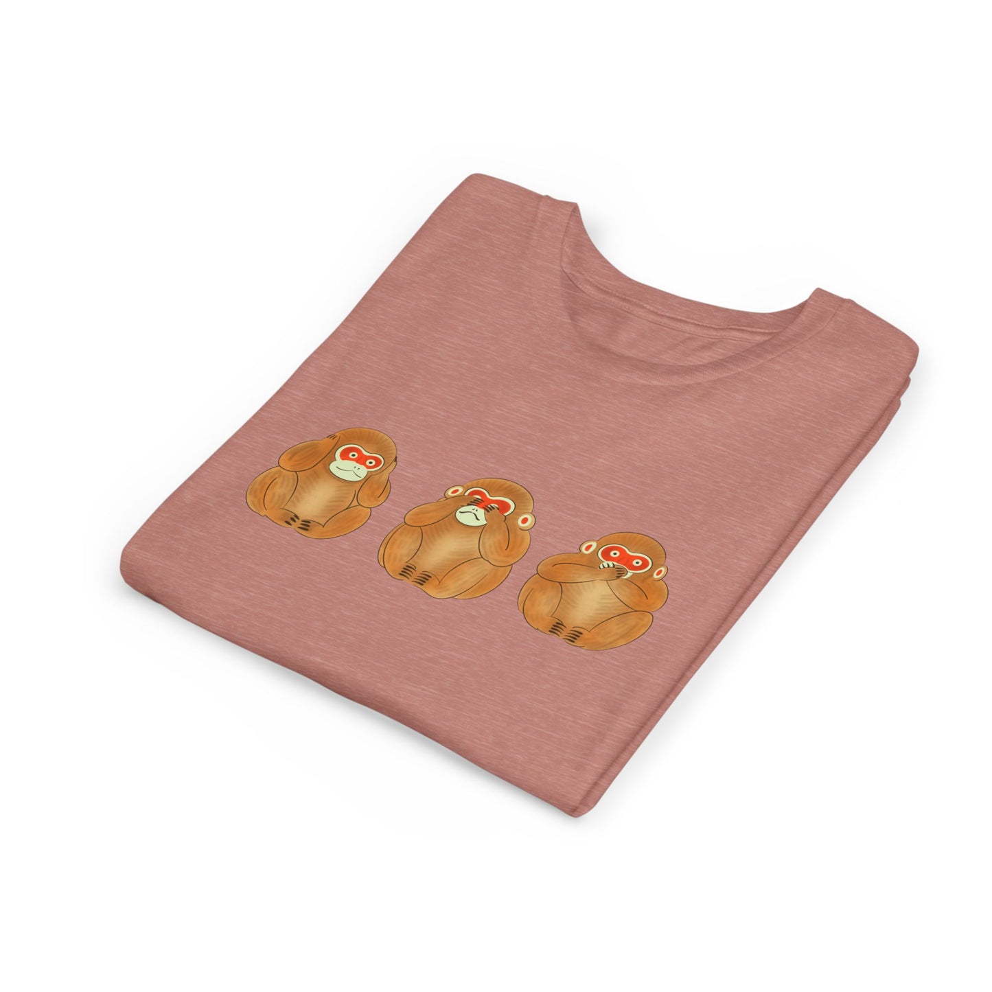 Three Wise Monkeys Fushimi clay doll Youth TShirt | Three Wise Monkeys