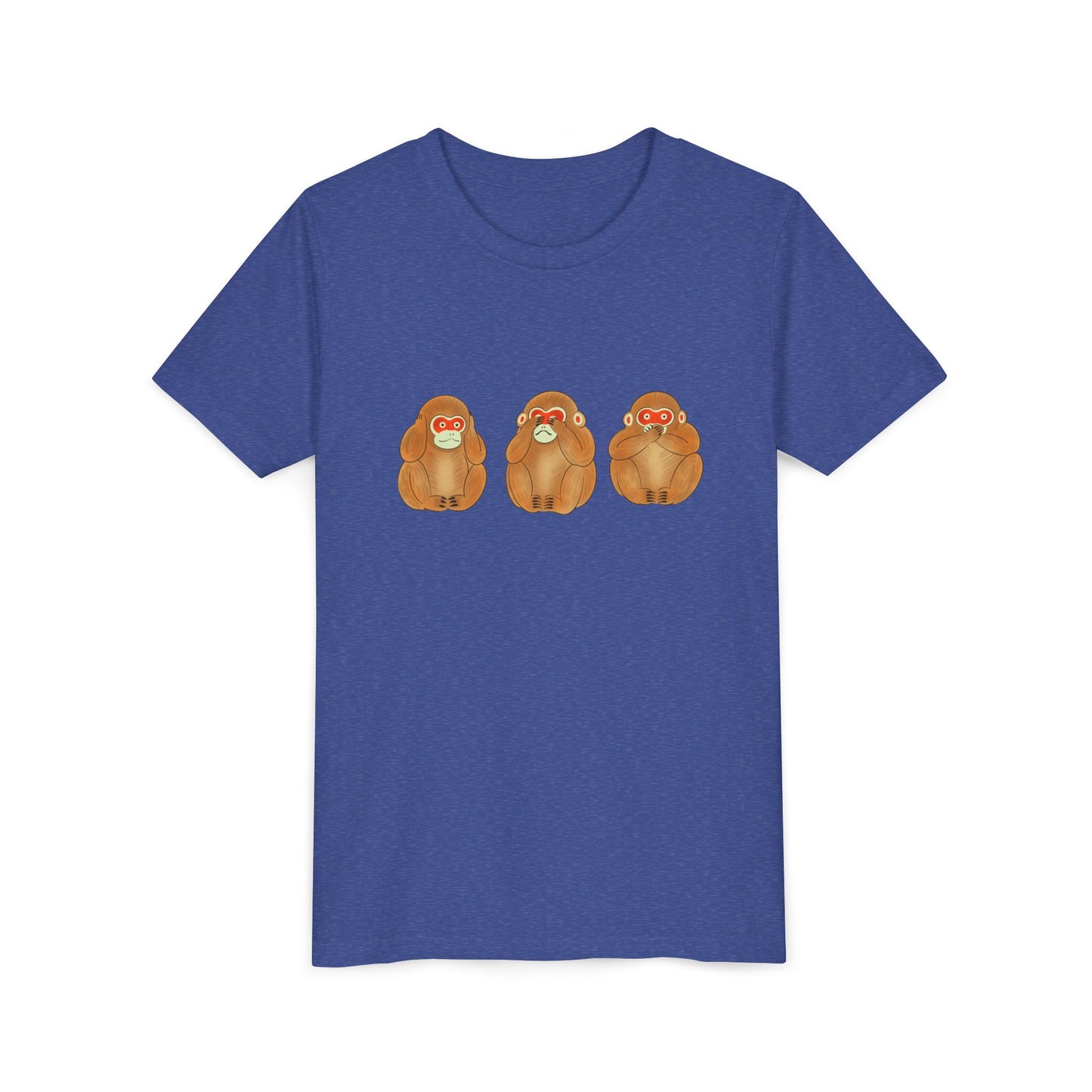 Three Wise Monkeys Fushimi clay doll Youth TShirt | Three Wise Monkeys
