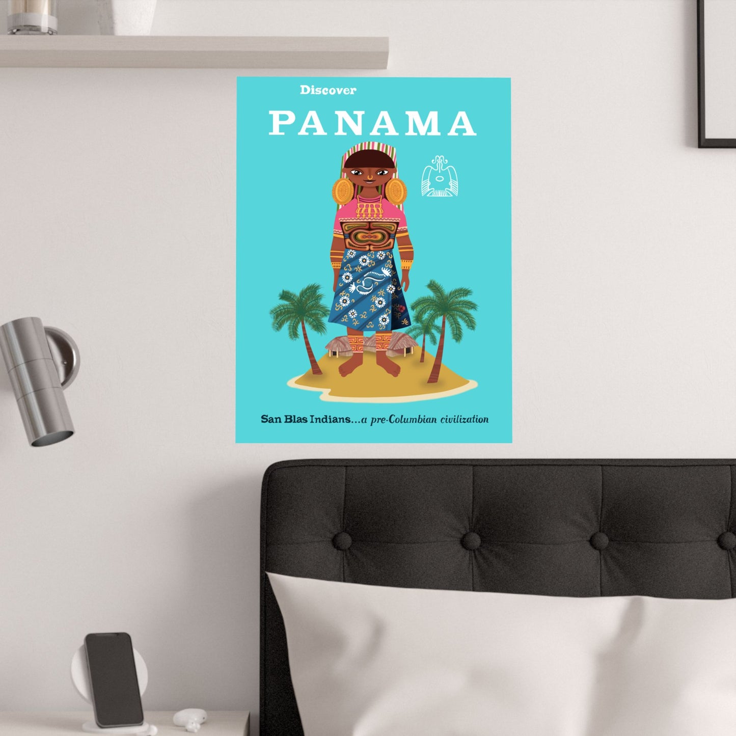 Vintage Travel Destination Panama Satin Poster
