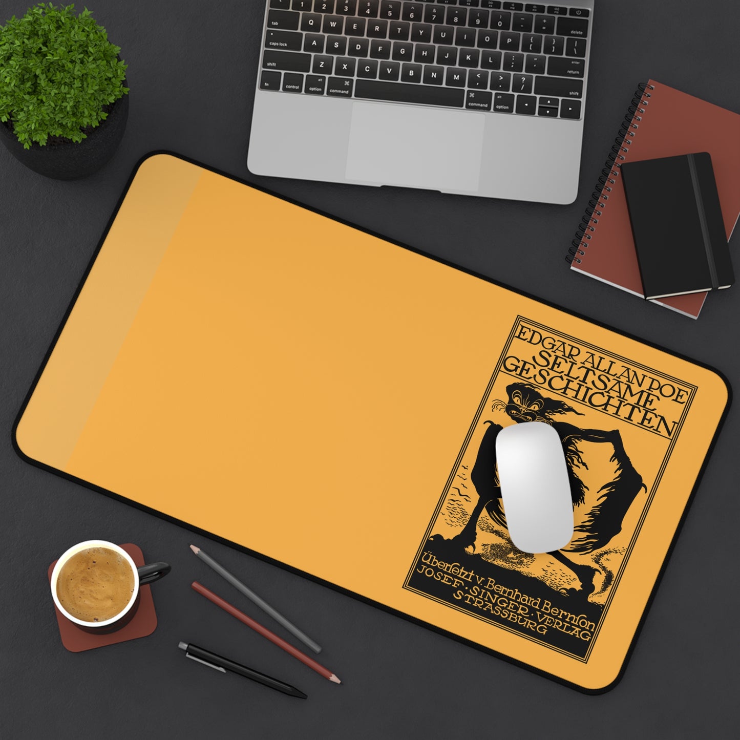 Edgar Allan Poe Vintage Book Cover Desk Mat