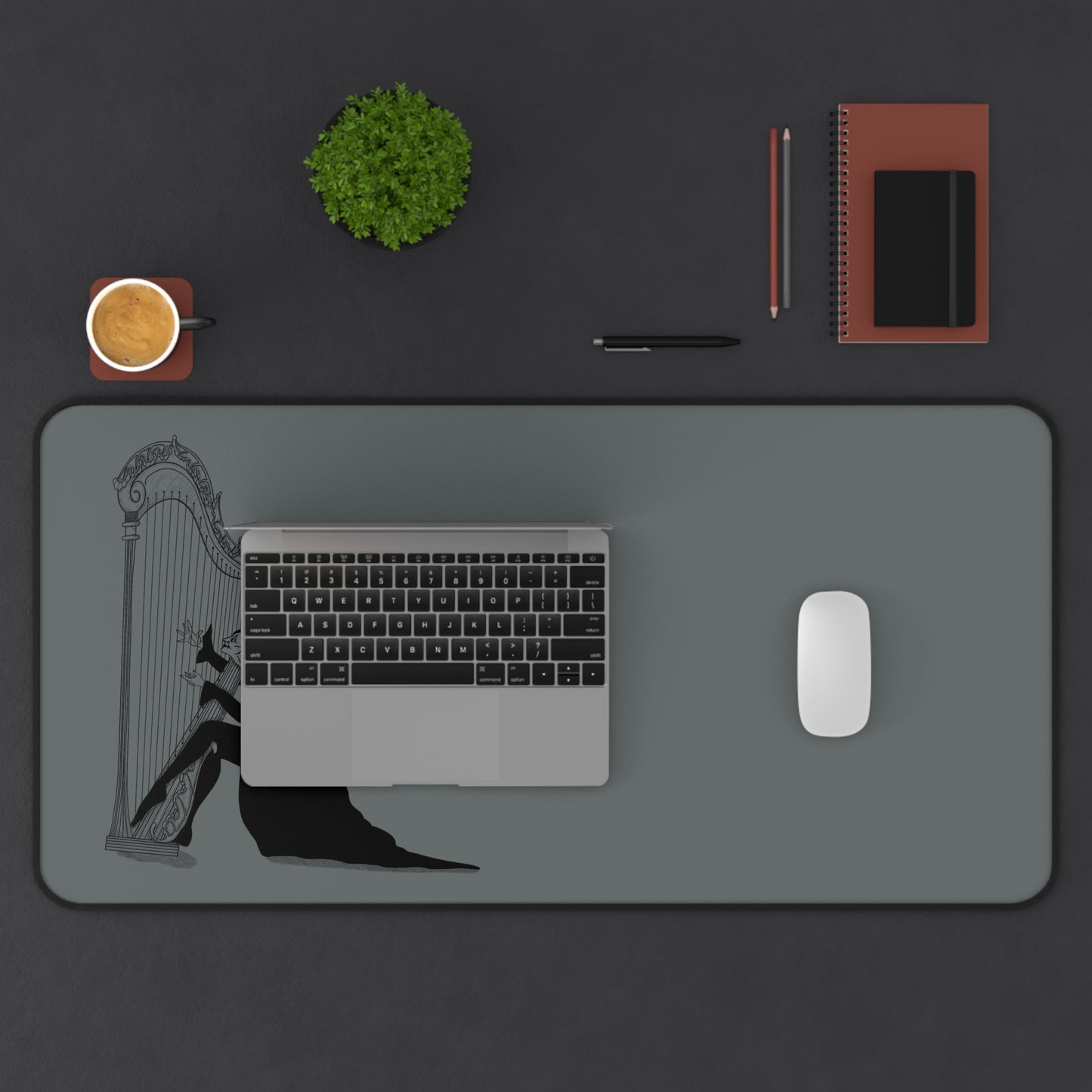 Dracula Harpist Desk Mat