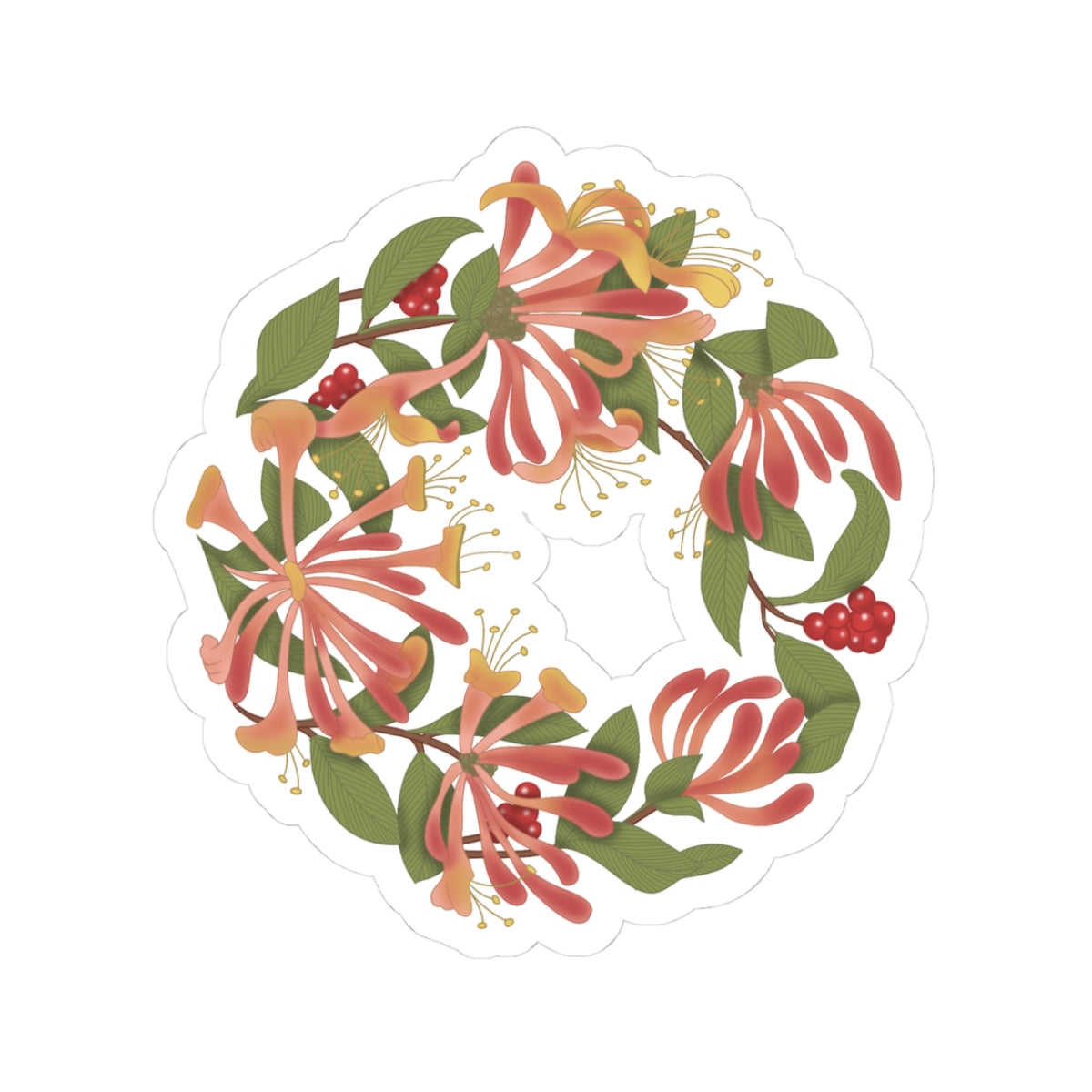 Honeysuckle Wreath sticker