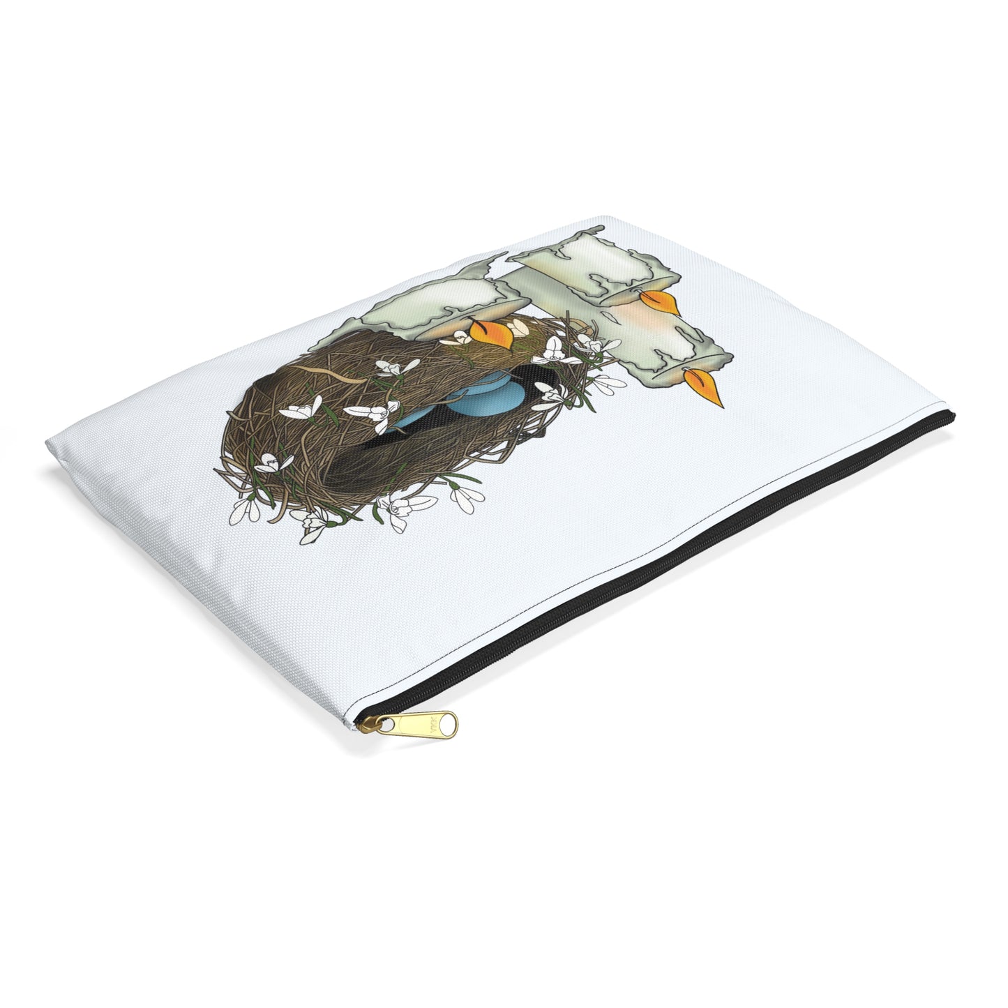 Imbolc Candle Nest Makeup Bag, Easter Gift, Spring Travel Organizers, Cute Storage Bag for Essentials