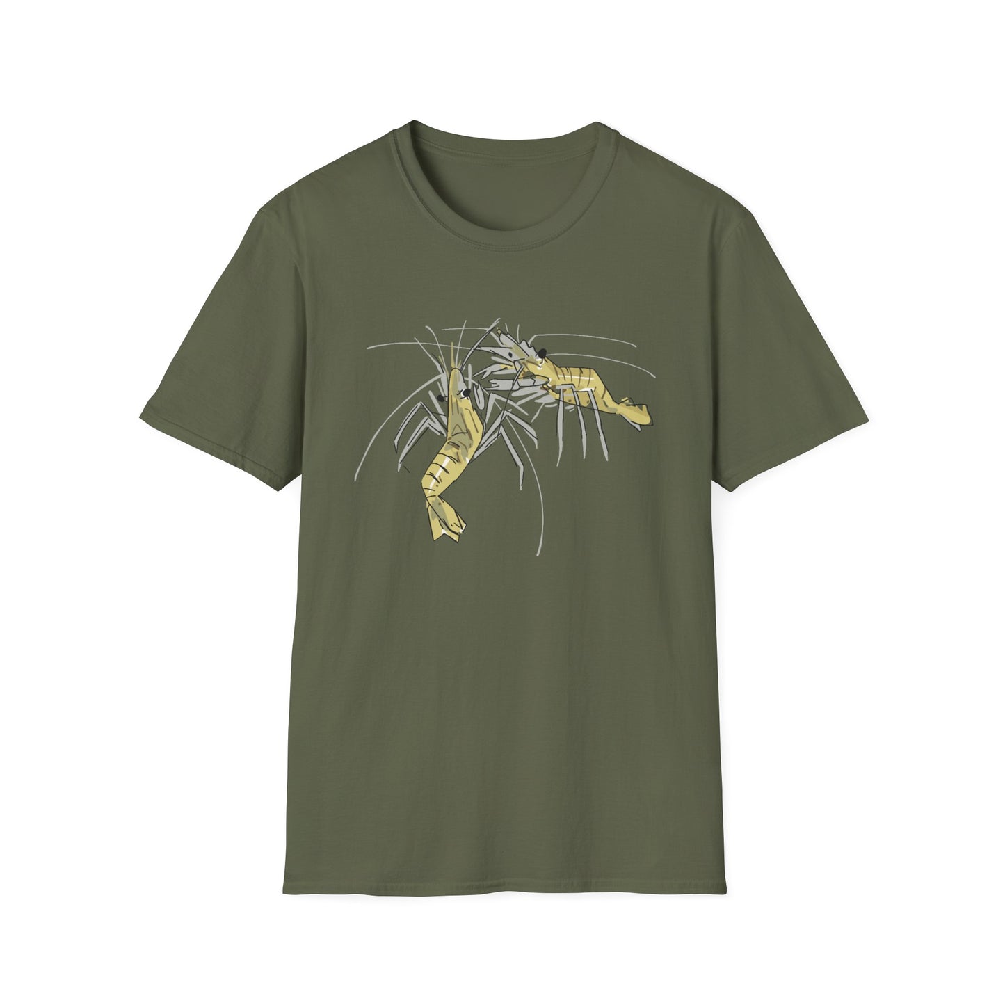 les crevettes by Mathurin Méheut Unizex Tshirt — Minimal Coastal Seafood Graphic Tshirt