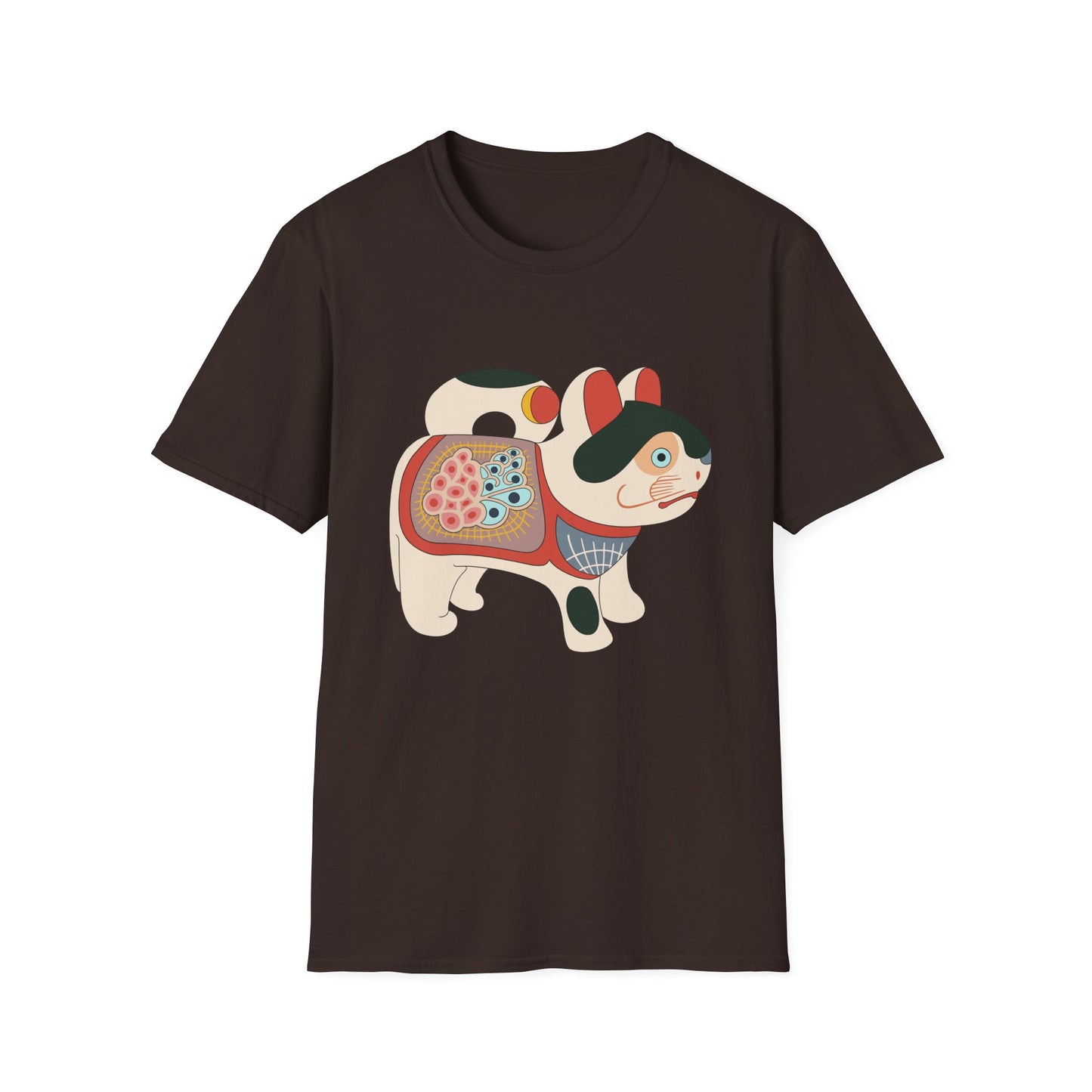 Lucky Inu Hariko illustration by Kawasaki Kyosen Tshirt— Japanese Lucky Cat Tee