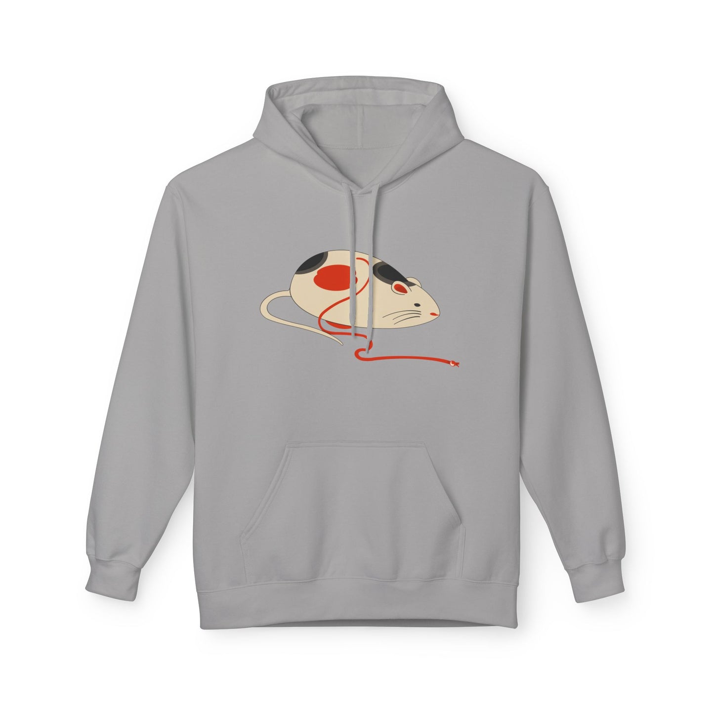 Japanese "Nezumi" Mouse Hoodie — Cute Calico Mouse Illustration Pullover
