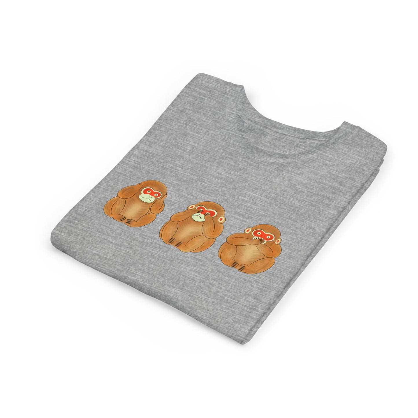 Three Wise Monkeys Fushimi clay doll Youth TShirt | Three Wise Monkeys