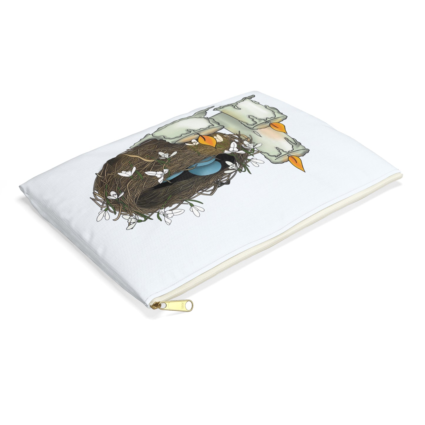 Imbolc Candle Nest Makeup Bag, Easter Gift, Spring Travel Organizers, Cute Storage Bag for Essentials