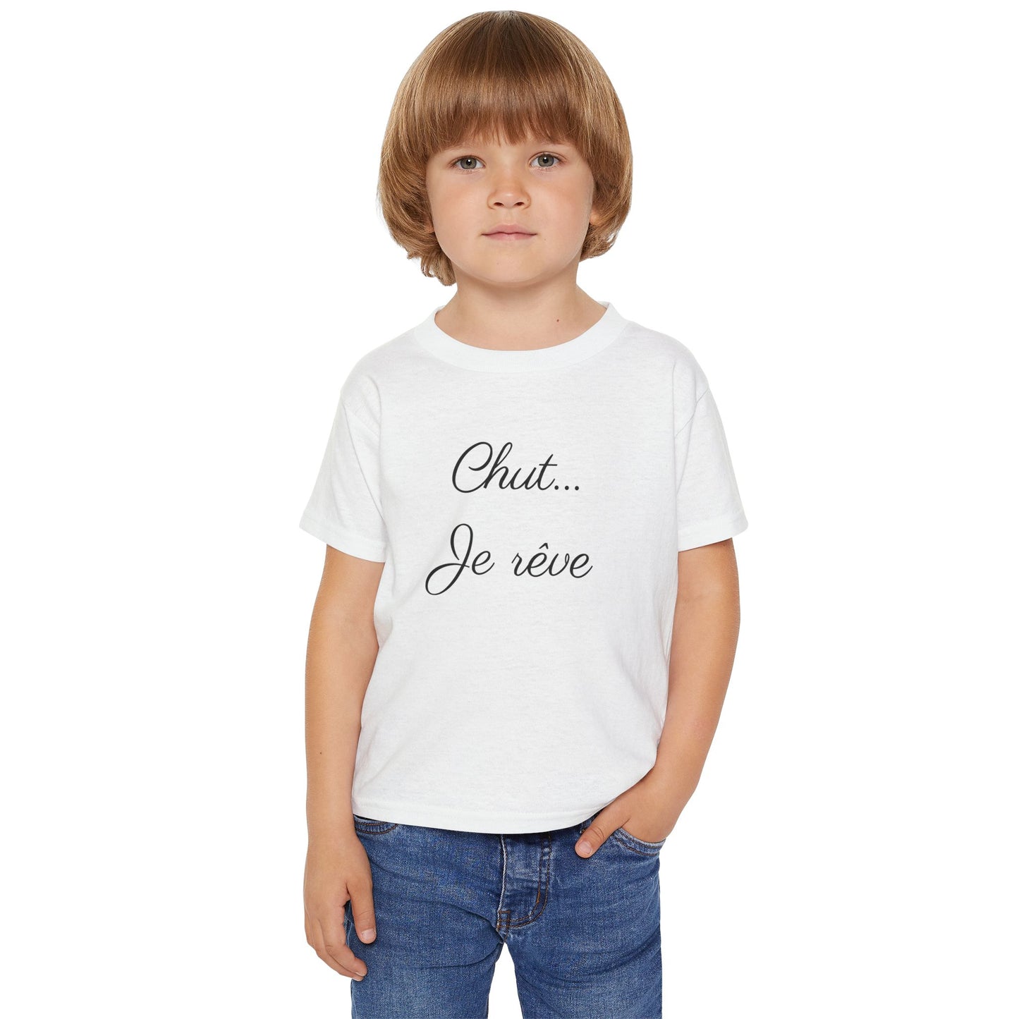 Toddler T-Shirt — "Chut... Je rêve" French Script Sleepy Chic Tee