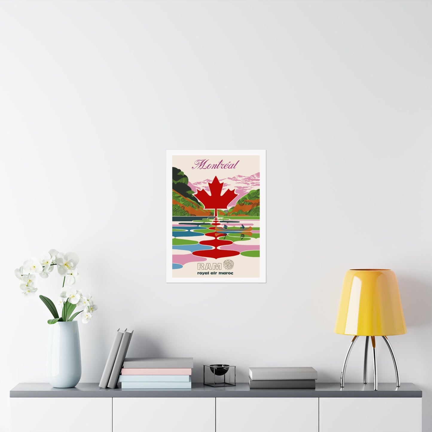 Vintage Air Travel Montreal Satin Poster Art