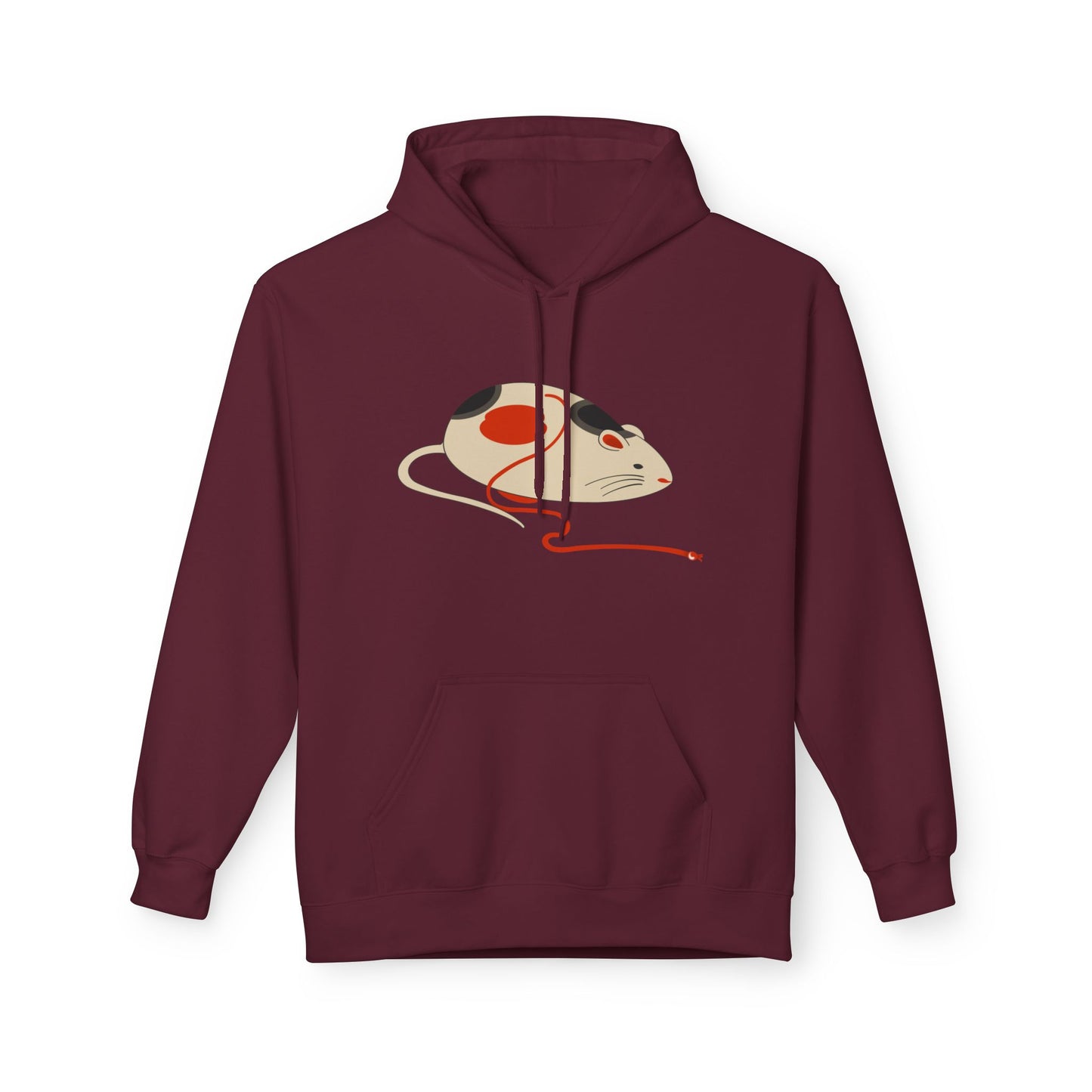 Japanese "Nezumi" Mouse Hoodie — Cute Calico Mouse Illustration Pullover
