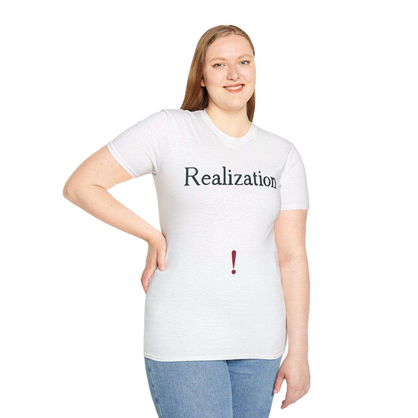 Realization T‑Shirt — Minimalist Inspirational Tee with 'Realization' Text