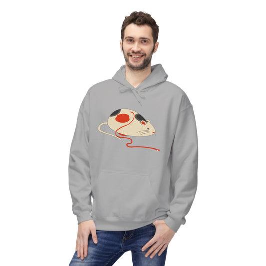 Japanese "Nezumi" Mouse Hoodie — Cute Calico Mouse Illustration Pullover