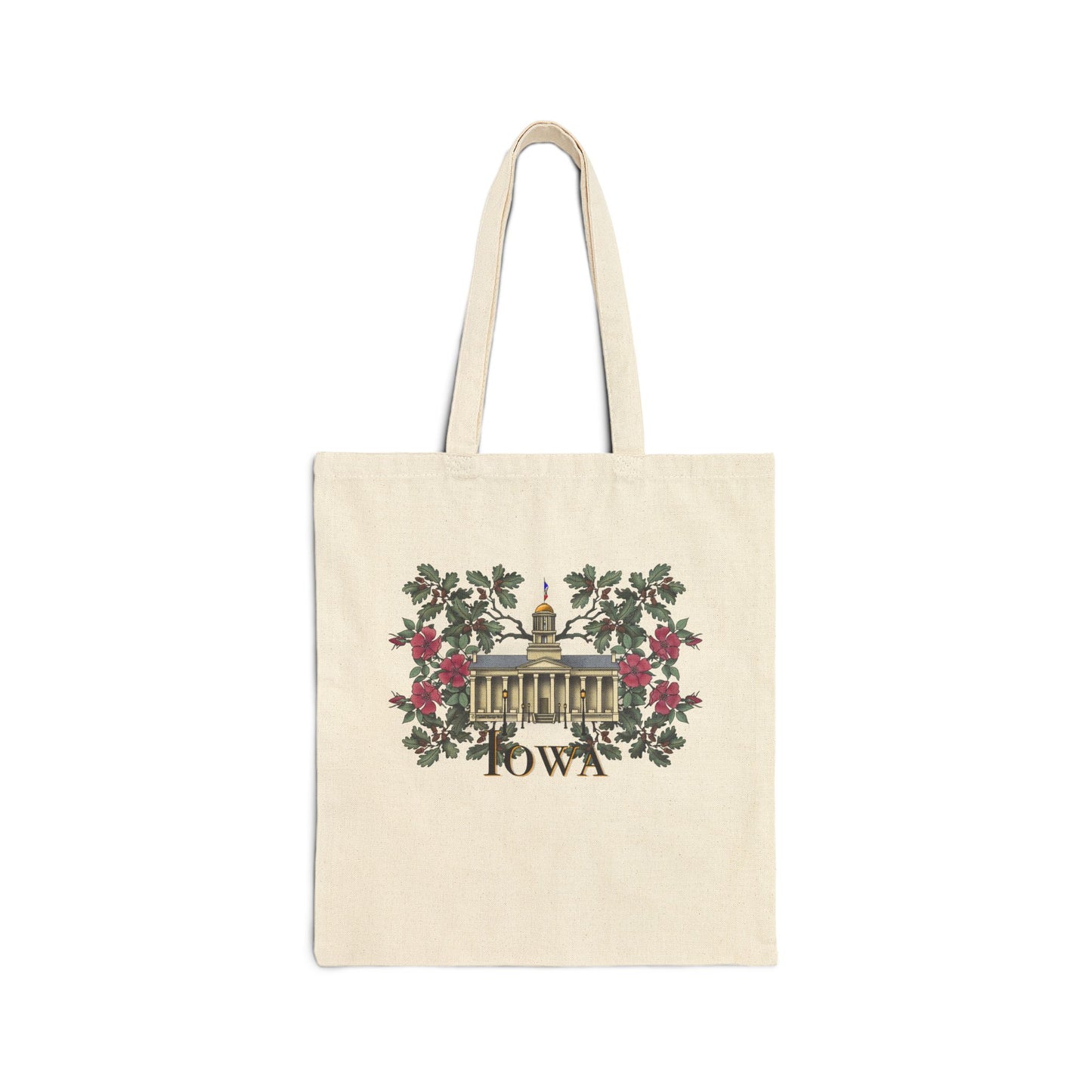 Iowa City Capitol Prairie Rose - Cotton Canvas Tote Bag