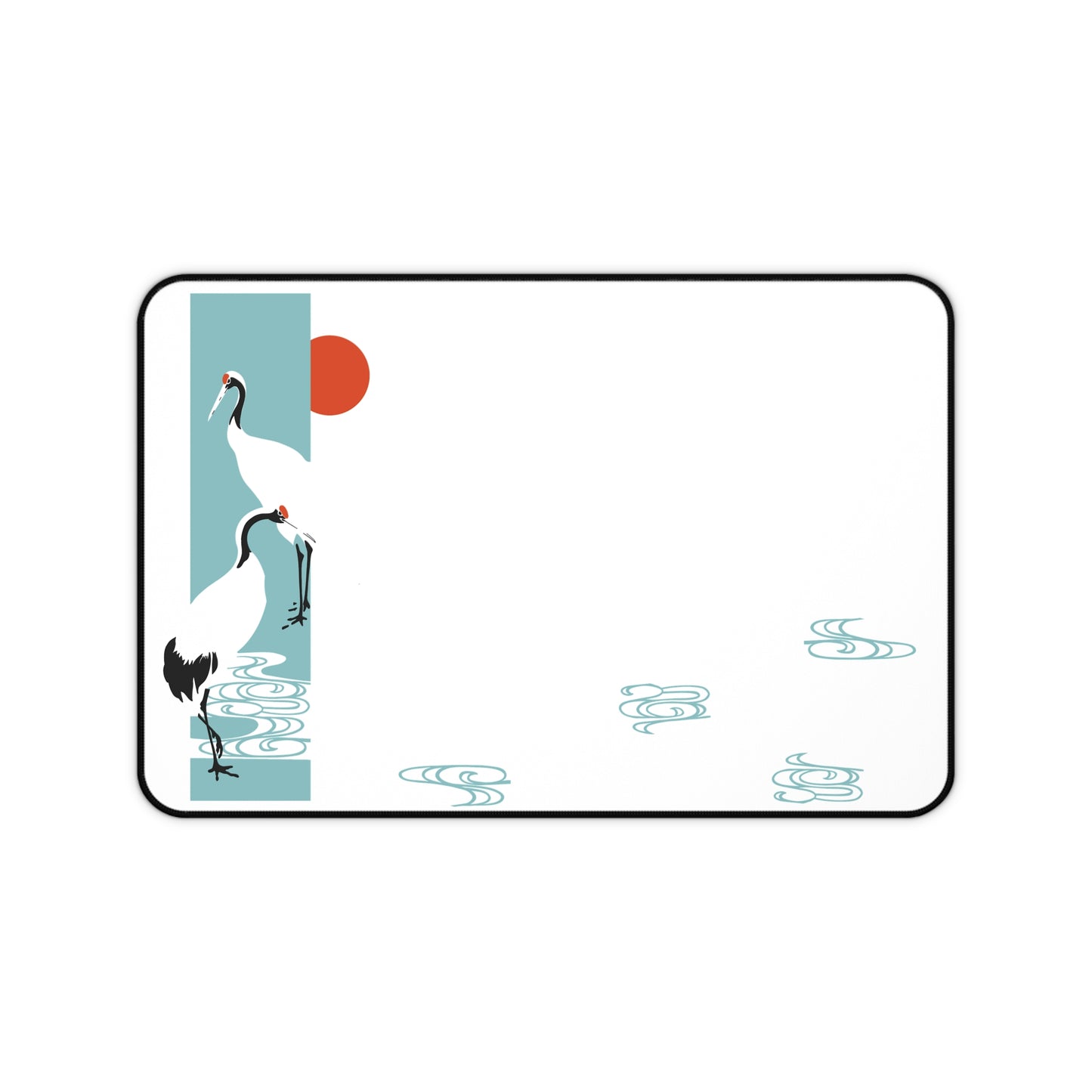 Elegant Japanese Crane Desk Mat