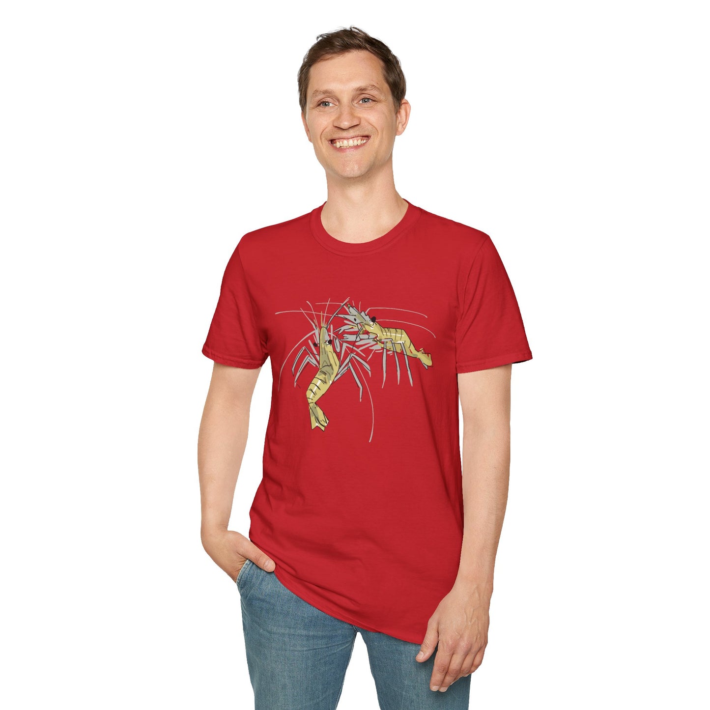 les crevettes by Mathurin Méheut Unizex Tshirt — Minimal Coastal Seafood Graphic Tshirt