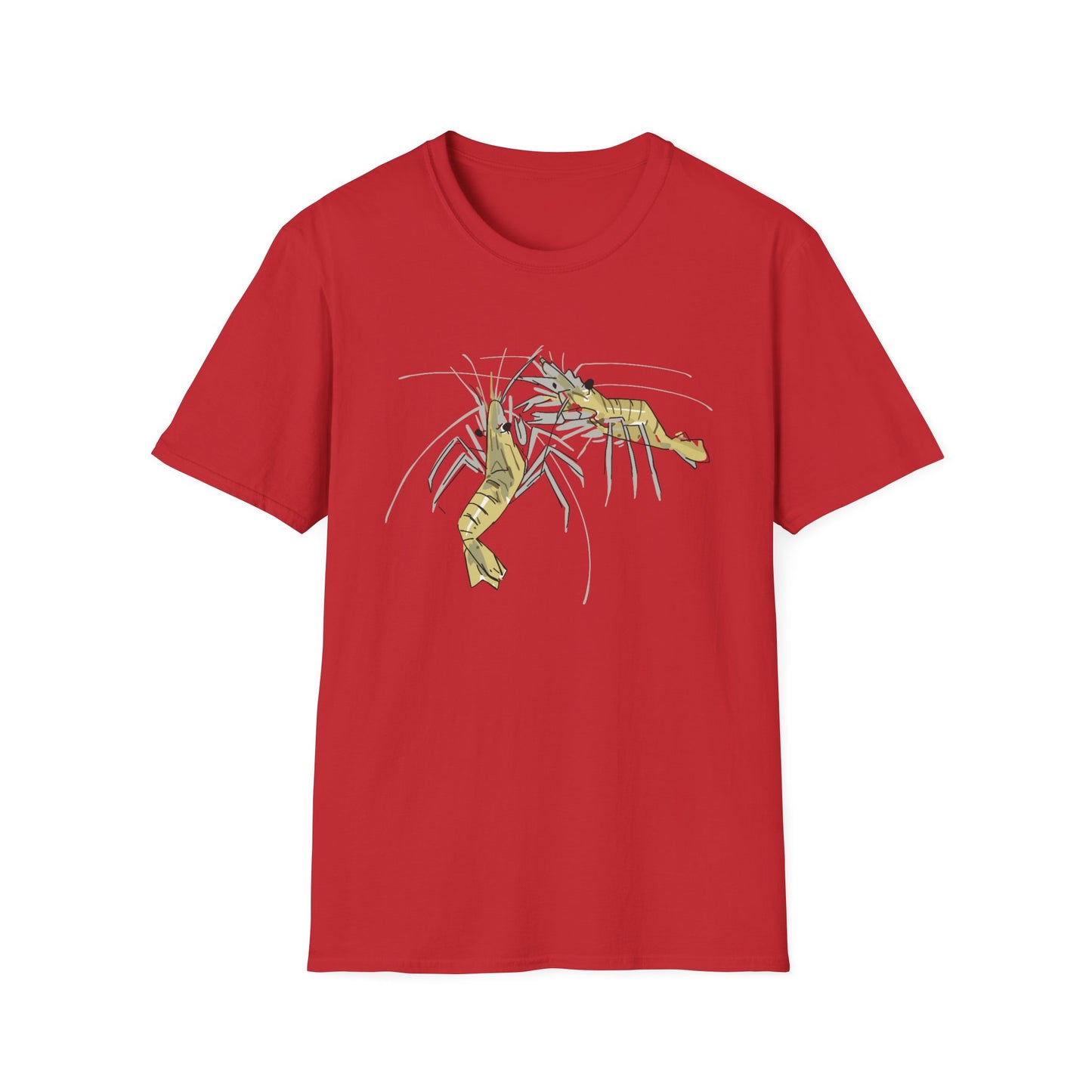 les crevettes by Mathurin Méheut Unizex Tshirt — Minimal Coastal Seafood Graphic Tshirt