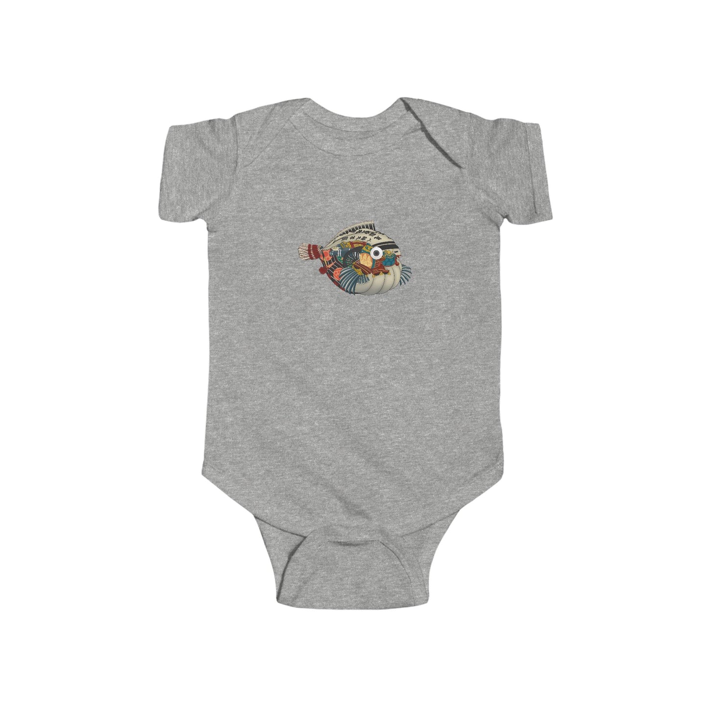 Japanese Vintage Pufferfish Baby Onesie — Cute Sea Creature Infant Onesie