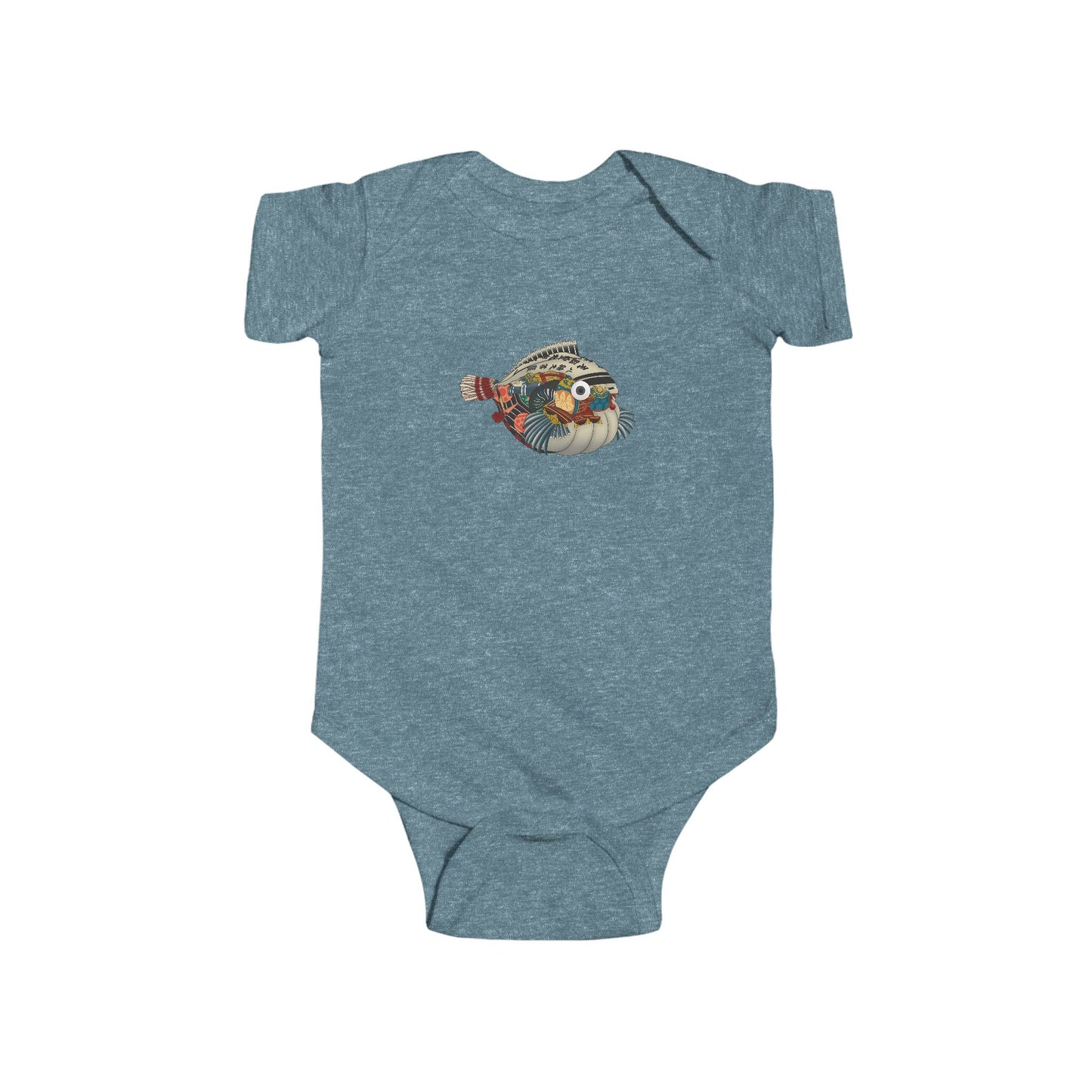 Japanese Vintage Pufferfish Baby Onesie — Cute Sea Creature Infant Onesie