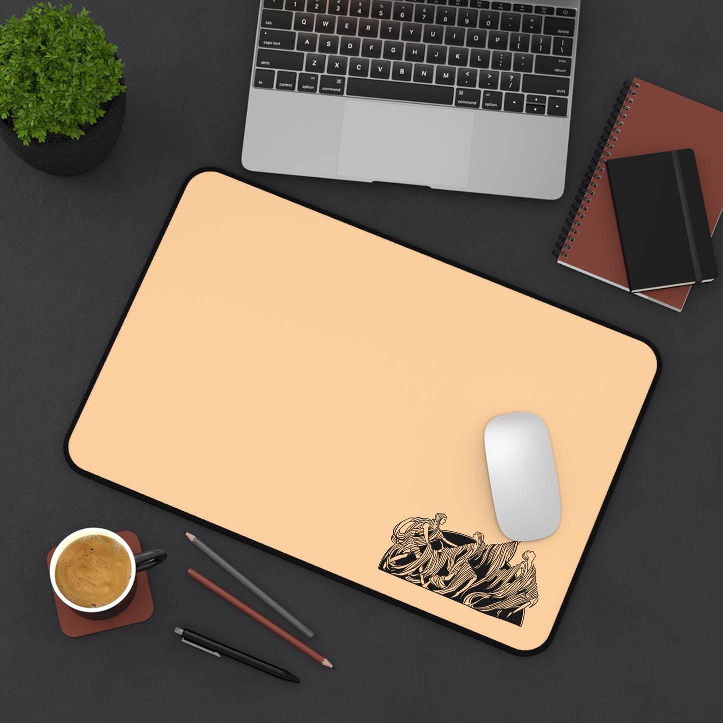 Elegant Desk Mat with Dancing Figure Design