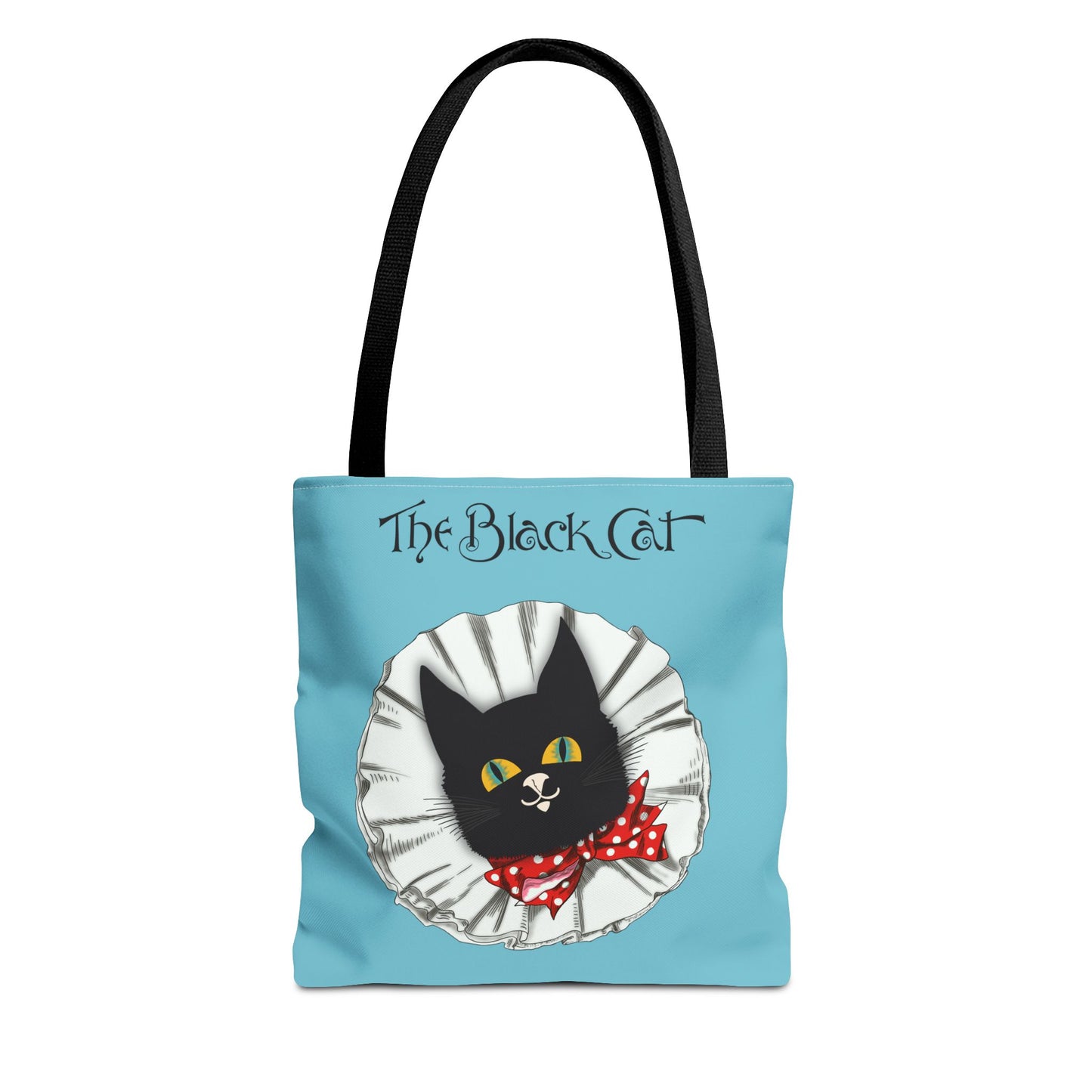 The Black Cat Clown Blue Tote Bag — Cute Vintage Cat Illustration Tote
