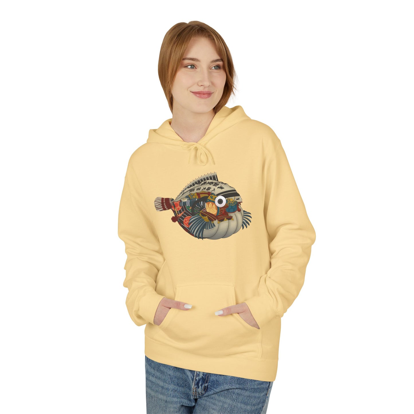 Pufferfish Art Hoodie — Colorful Japanese Fish Graphic Pullover