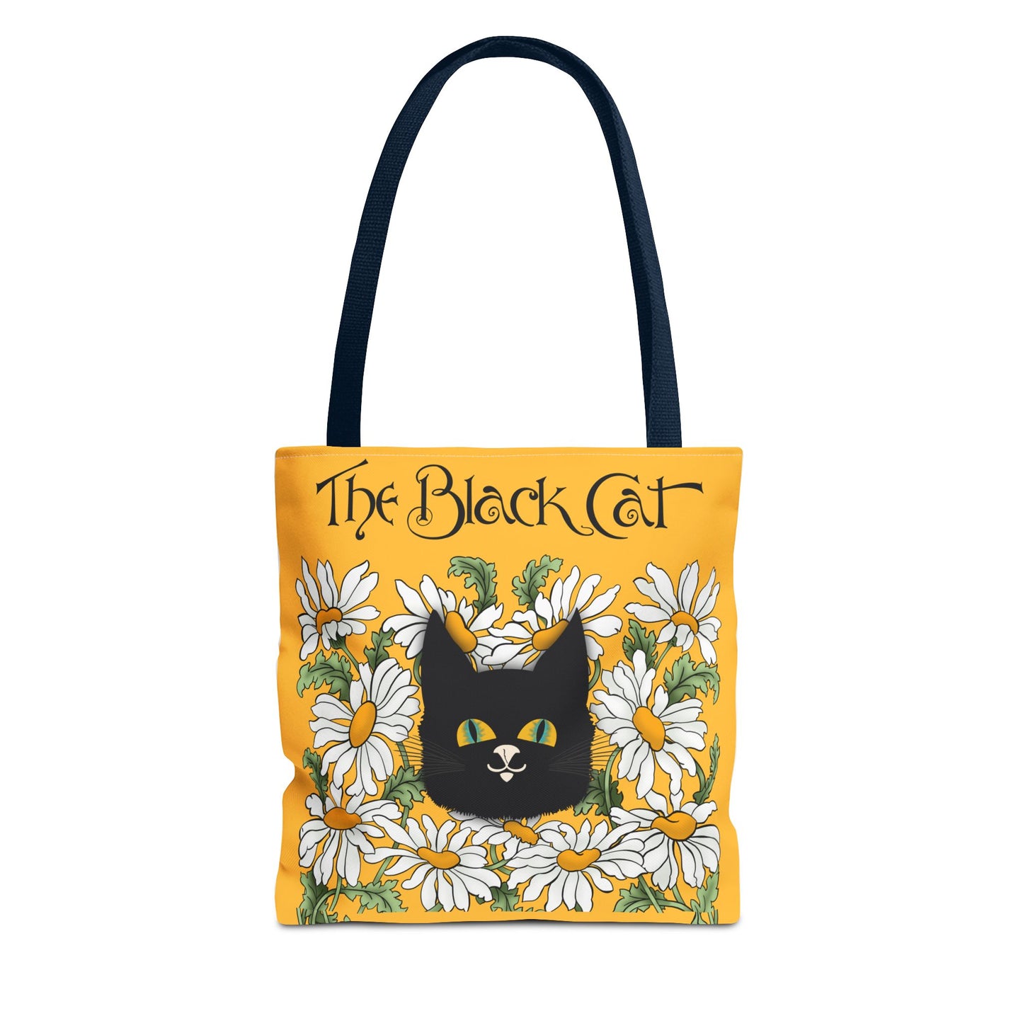 The Black Cat Yellow Daisy Tote Bag — The Black Cat Floral Canvas Tote