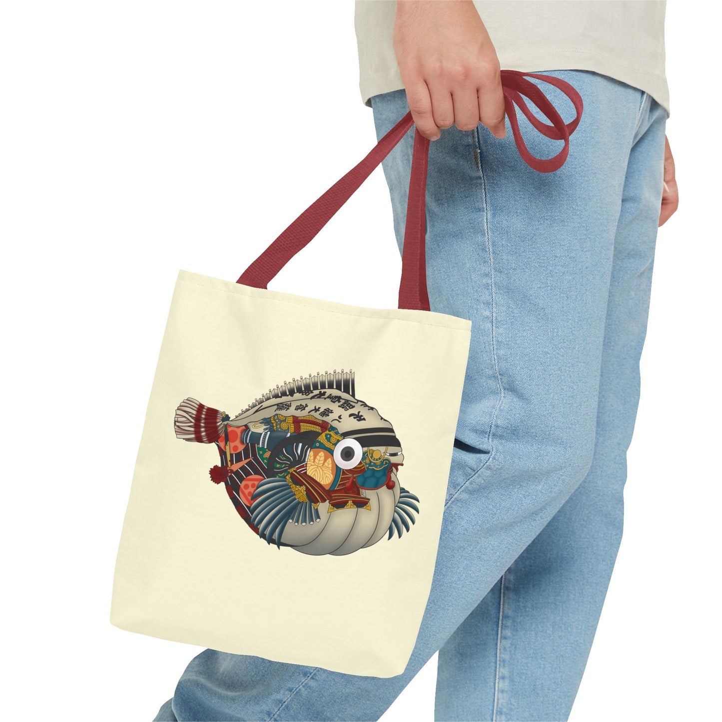 Puffer Fish Japanese Art Tote Bag — Colorful Japanese-Inspired Marine Illustration