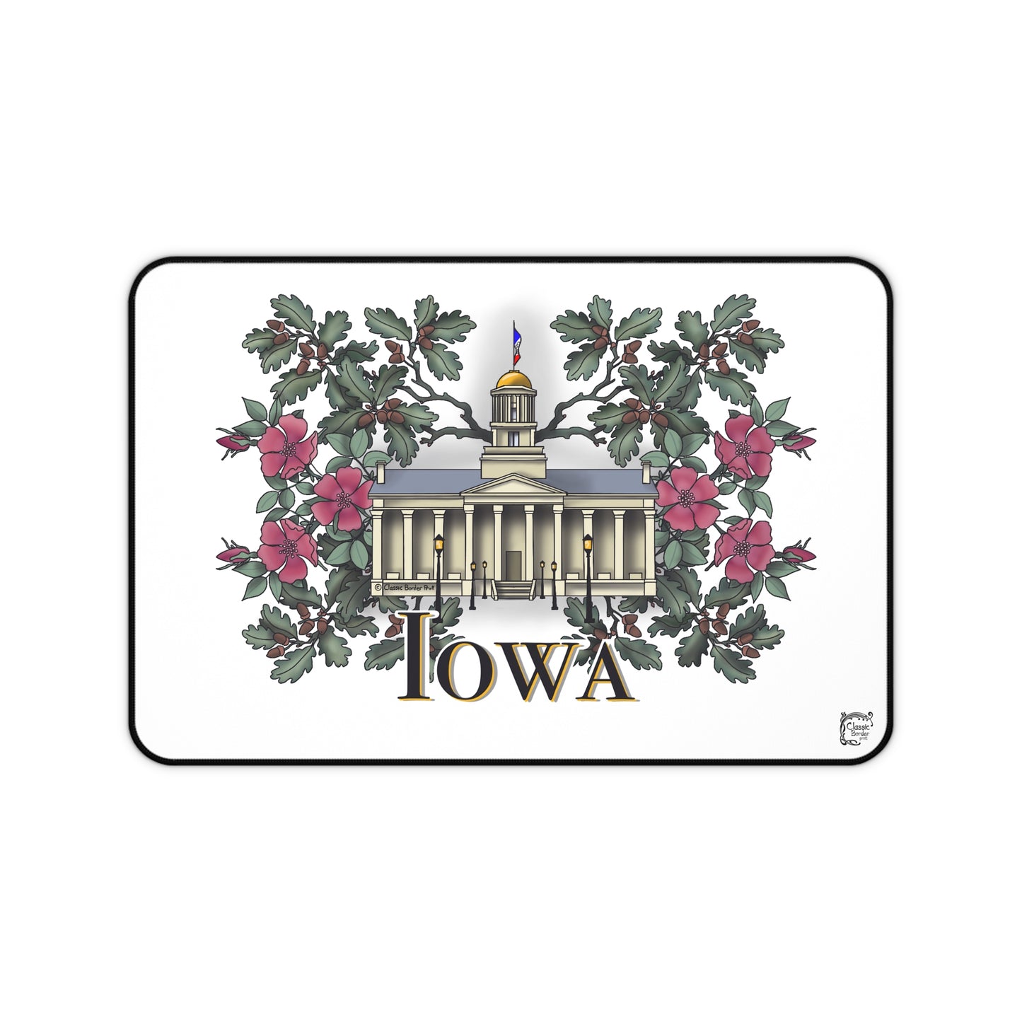 Iowa City Capitol Floral Desk Mat