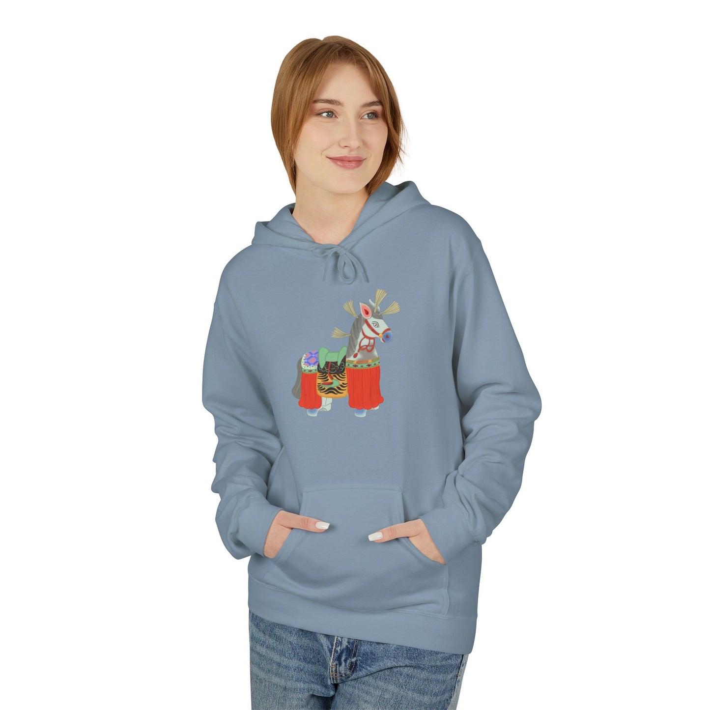 Japanese Vintage Toy Horse Hoodie — Cute Painter Horse Graphic Sweatshirt