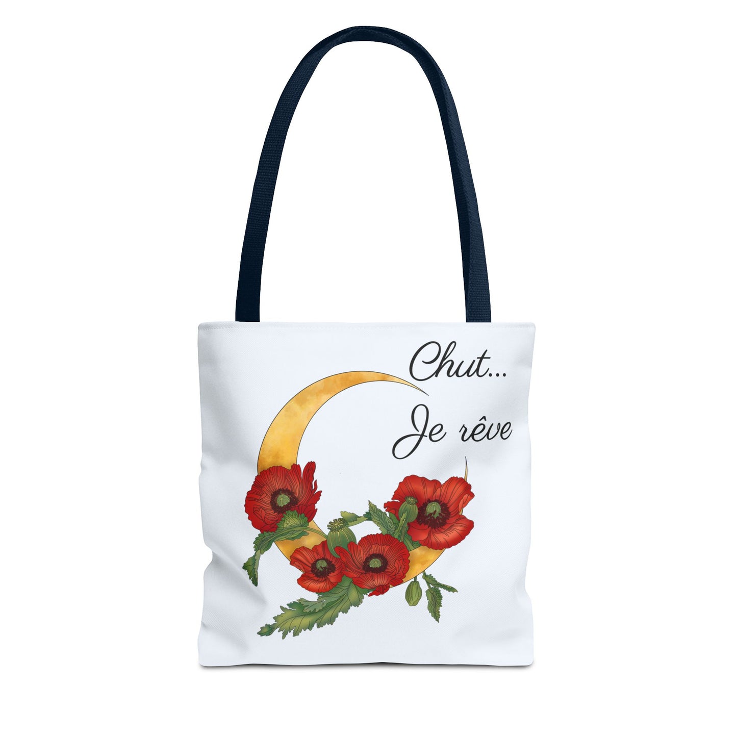 Tote Bag — "Chut... Je rêve" French Script Reversible Tote