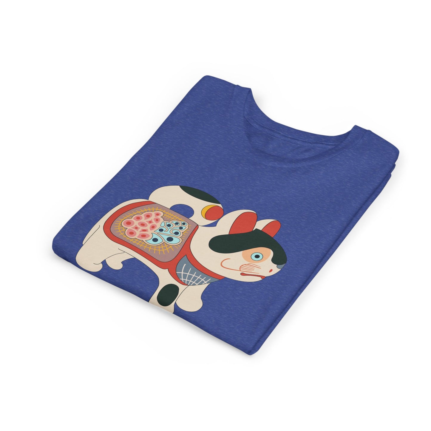 Lucky Inu Hariko illustration by Kawasaki Kyosen Youth Tshirt— Japanese Lucky Cat Tee
