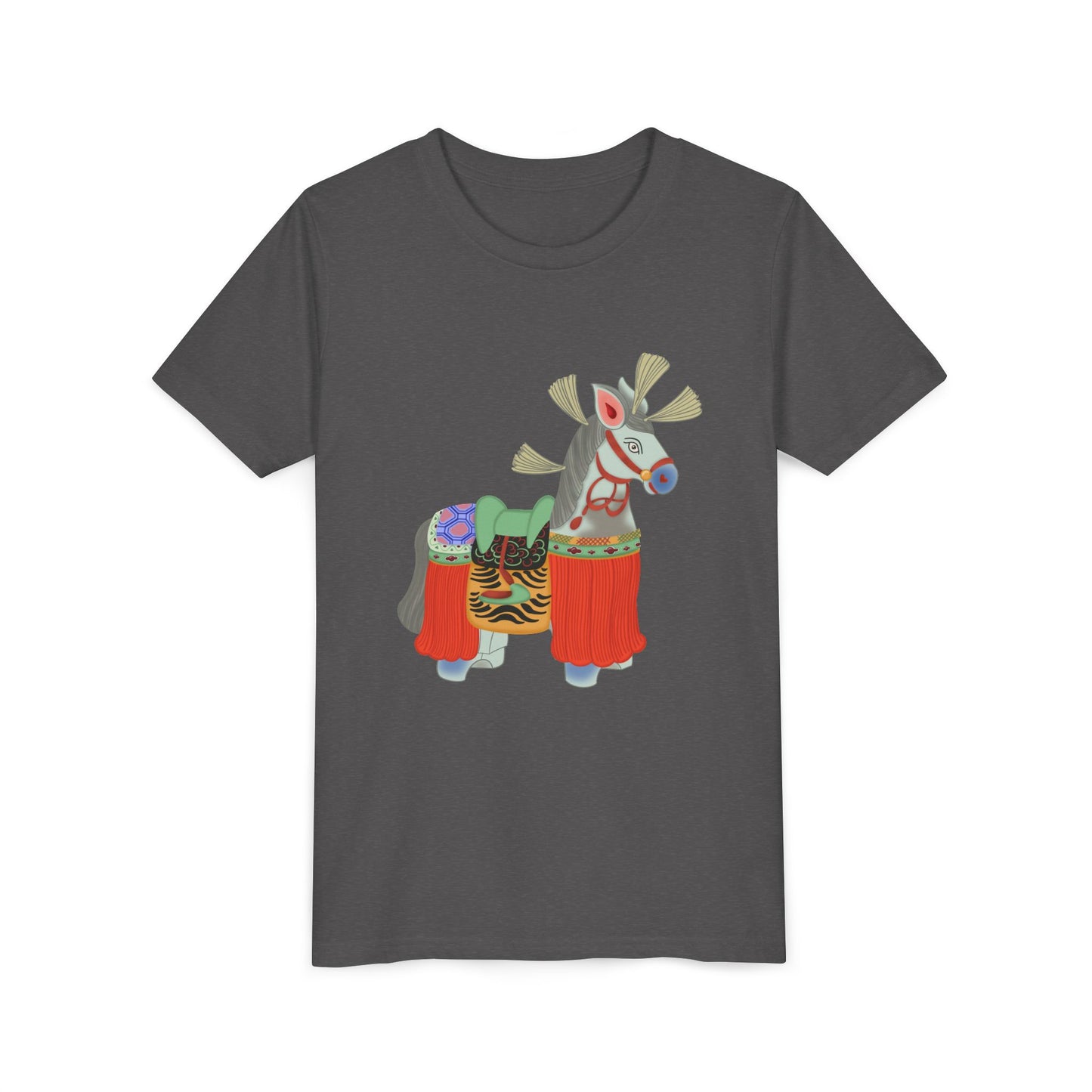 Japanese Folk Toy Horse Youth T-Shirt — Vintage Japanese Design