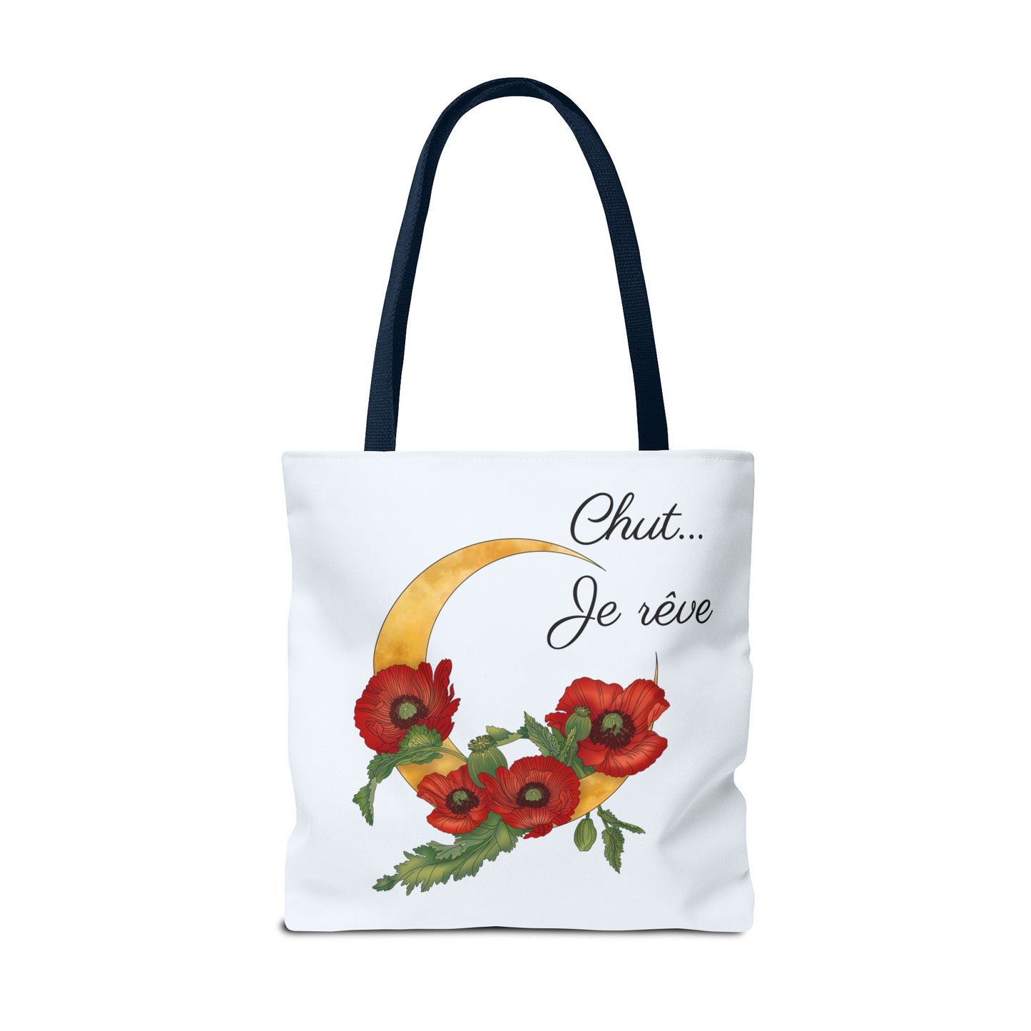 Tote Bag — "Chut... Je rêve" French Script Reversible Tote