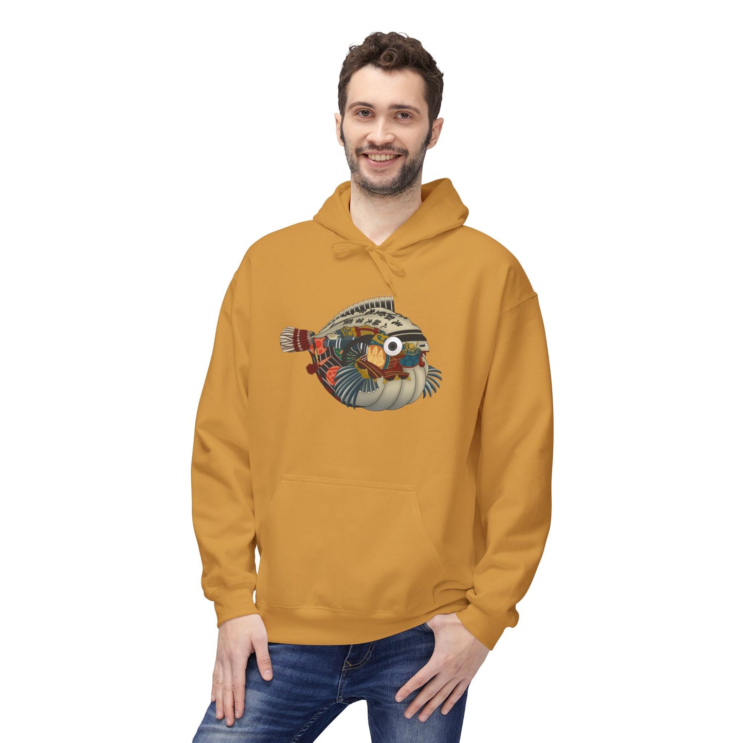 Pufferfish Art Hoodie — Colorful Japanese Fish Graphic Pullover