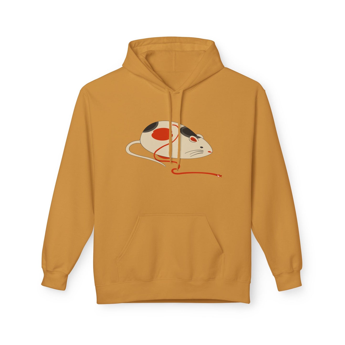 Japanese "Nezumi" Mouse Hoodie — Cute Calico Mouse Illustration Pullover